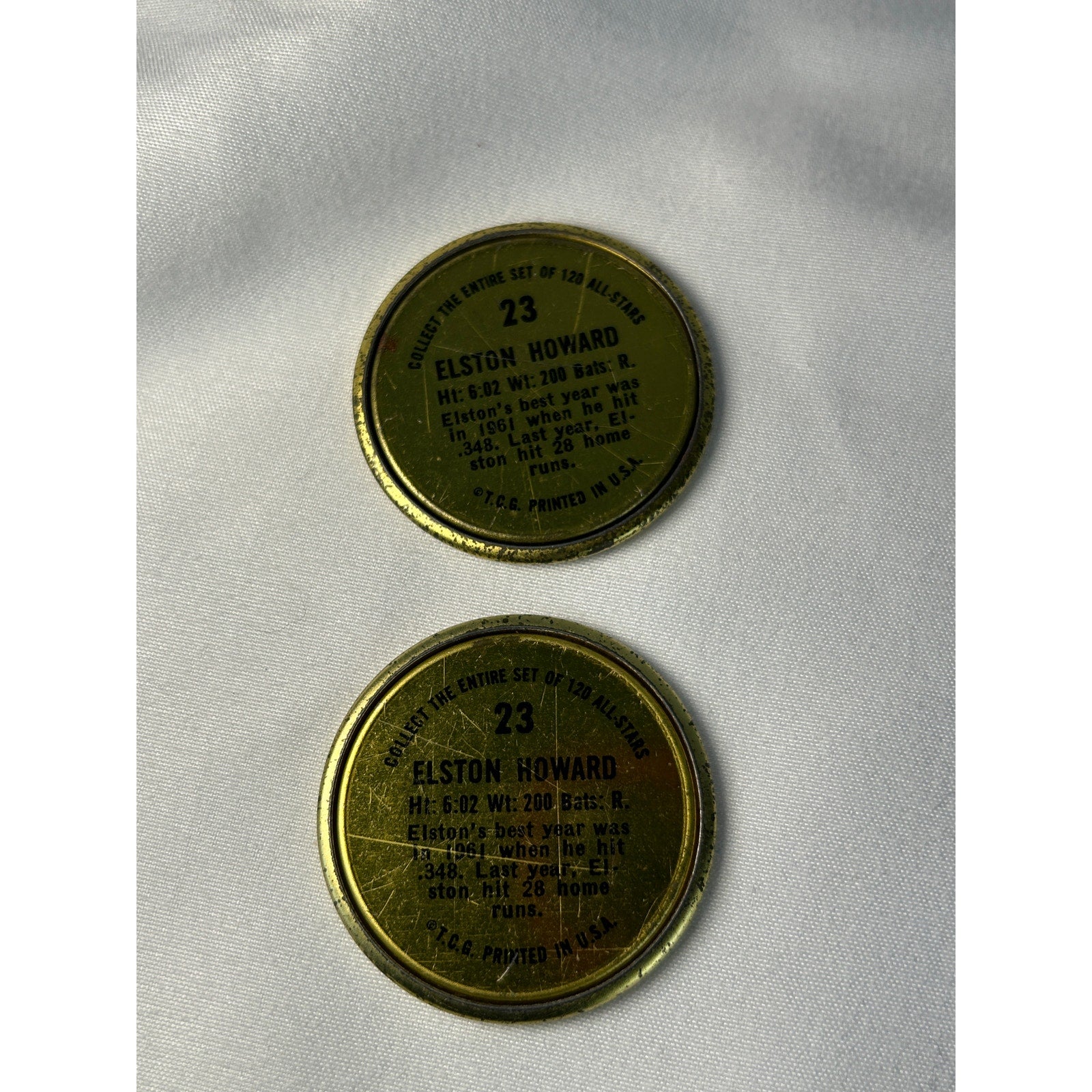 1964 Topps Metal Baseball Coin Yankees Howard Richardson Downing