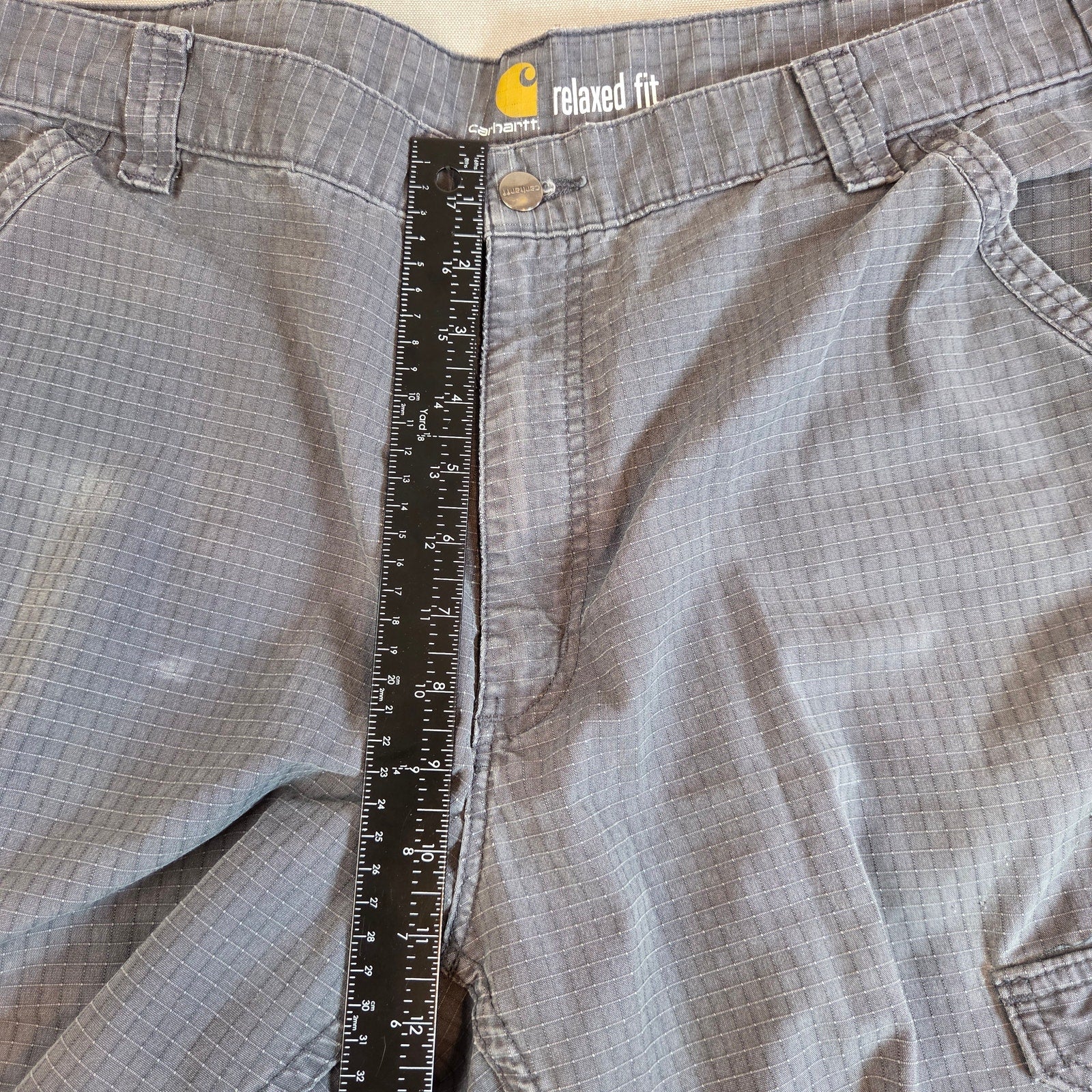 Carhartt Relaxed Fit Gray Work Pants 40x32 Heavy Duty Utility Distressed