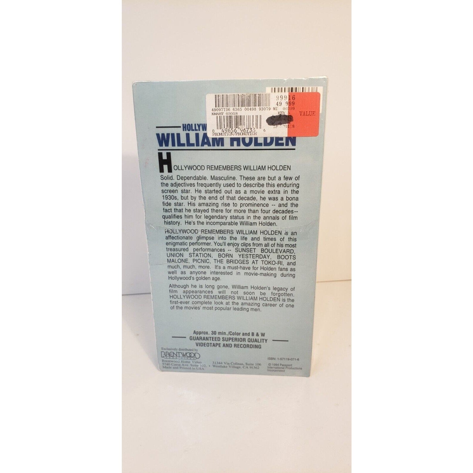 Hollywood's Leading Men: William Holden 1994 VHS New Sealed