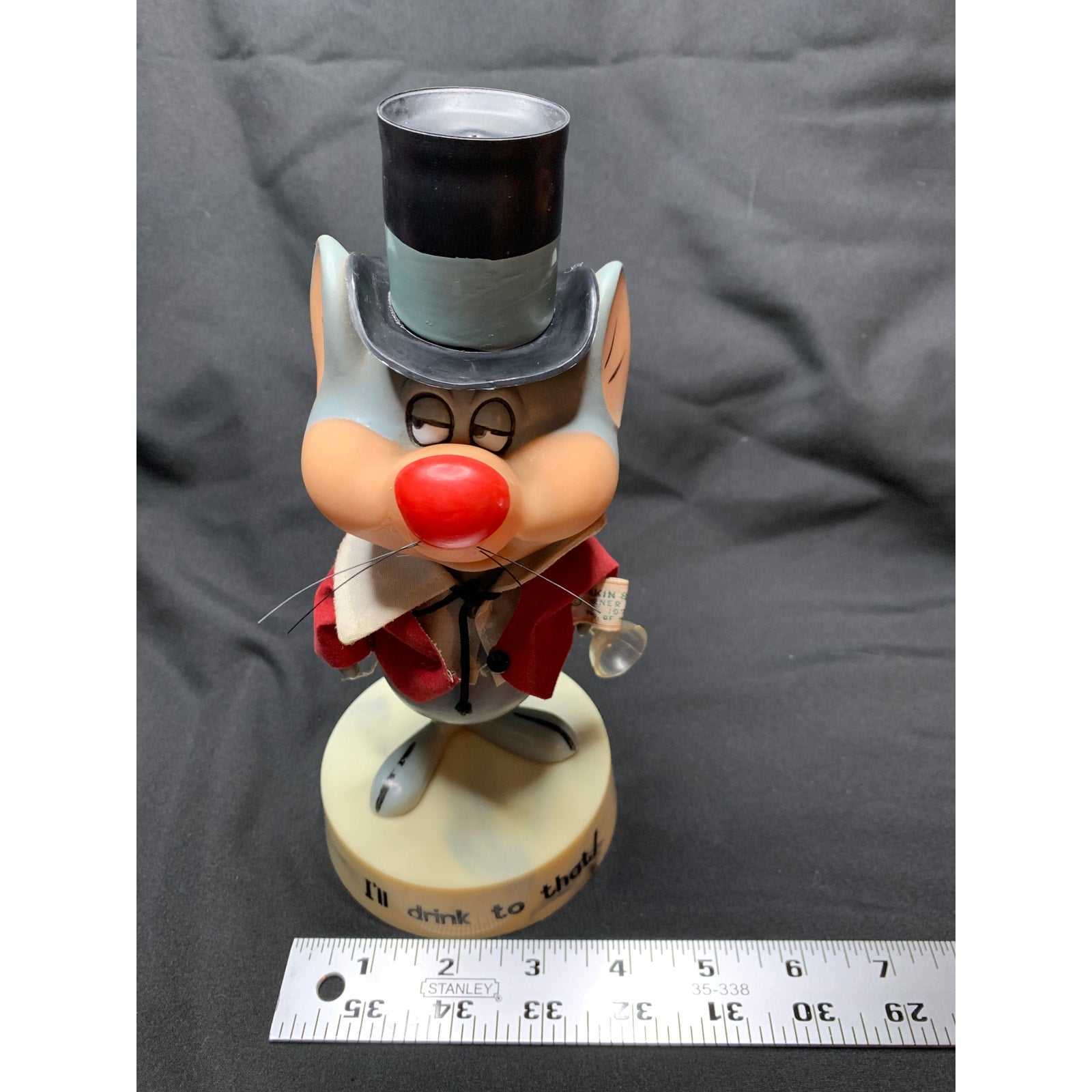 Vintage 1971 Dakin Goofy Grams I'll Drink To That Mouse Figure Warner Bros 8"