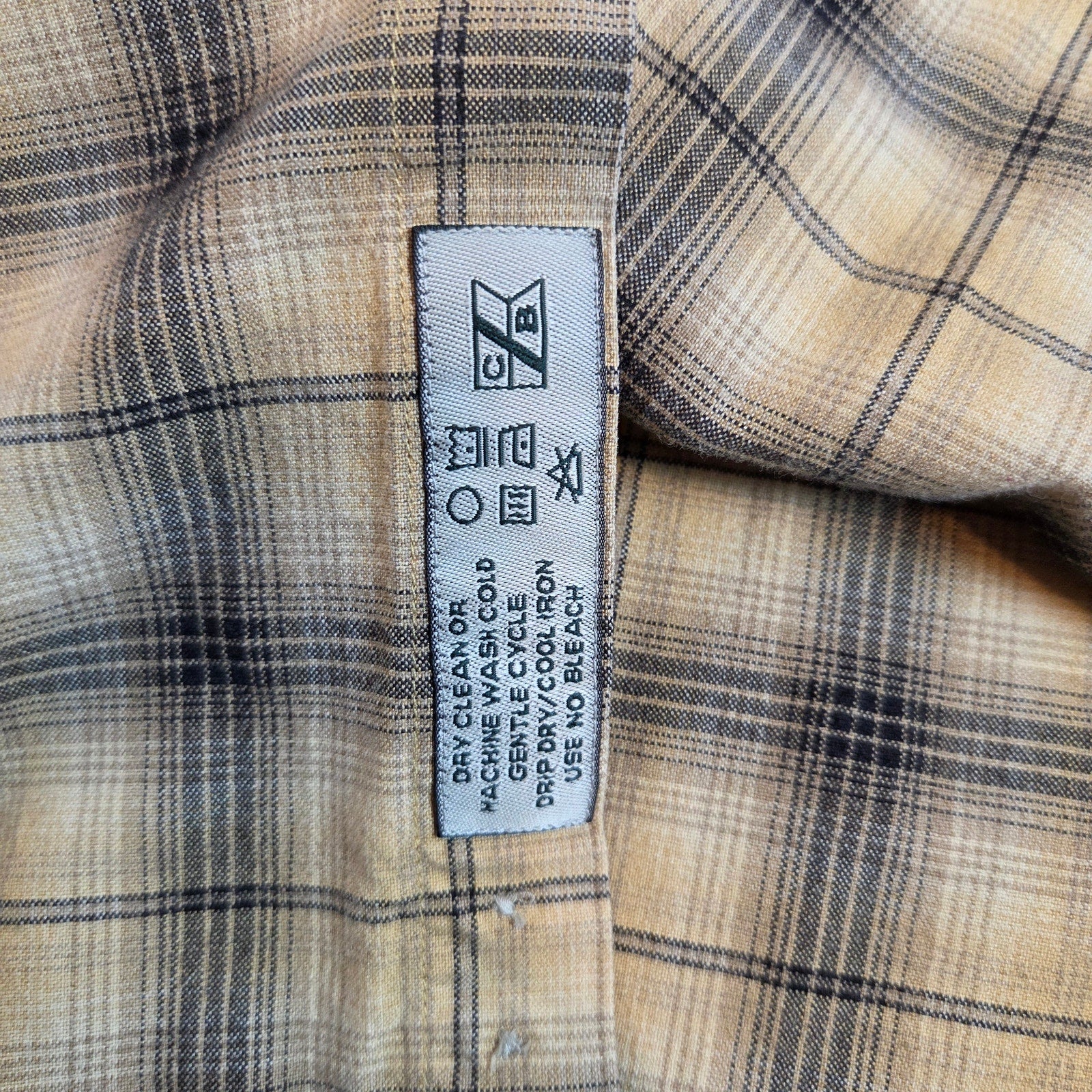 Cutter & Buck Men’s 4XT Yellow Black Plaid Flannel Button Shirt