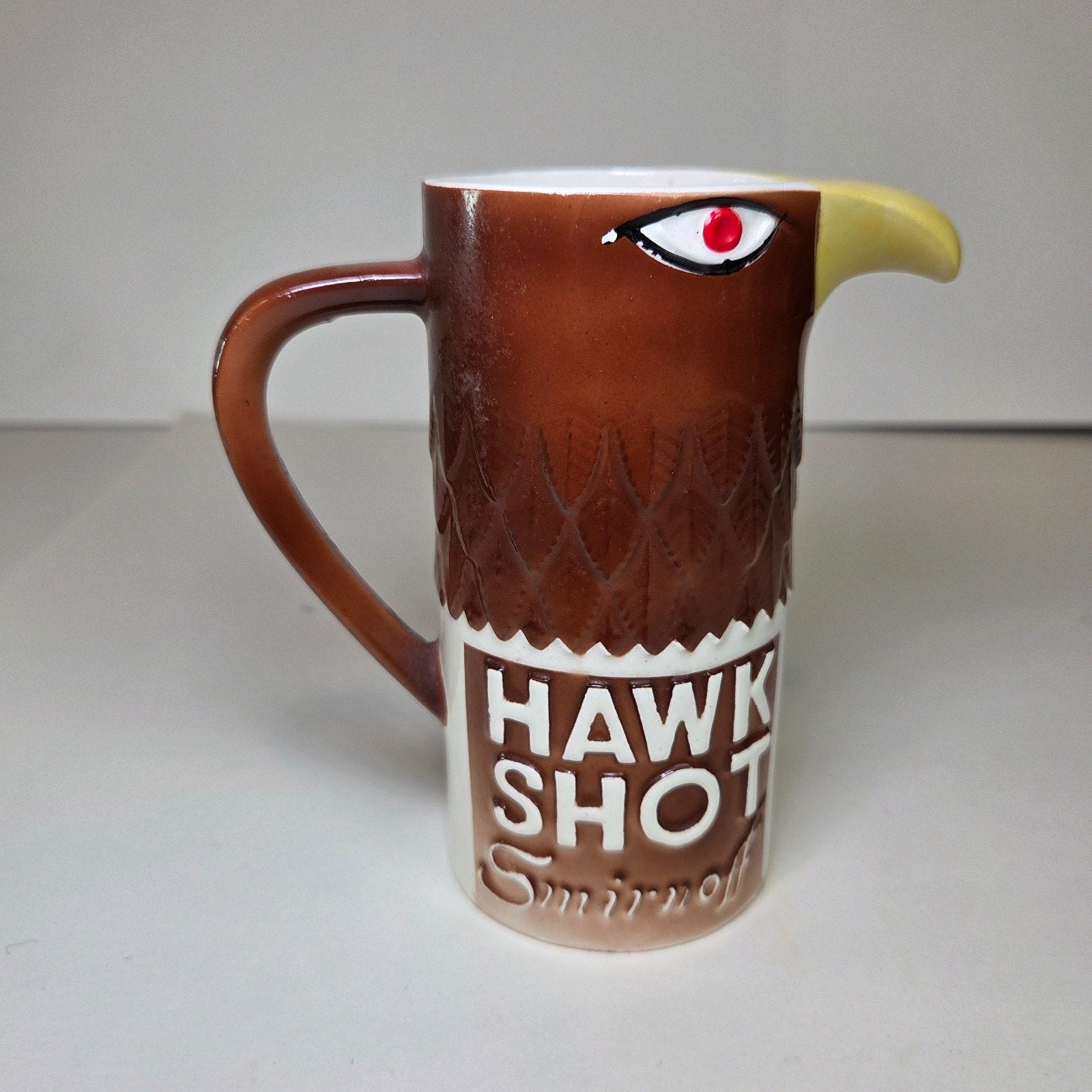 1976 Smirnoff Hawk Shot Eagle Head Mug by McCoy – Vintage Barware 5.25”