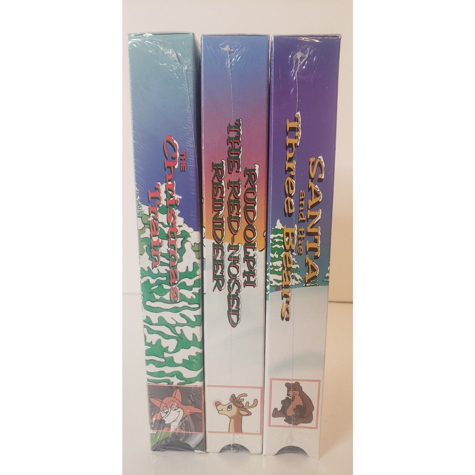 Christmas Kids VHS Lot of 3 - Christmas Train, Santa & 3 Bears, Rudolph NEW