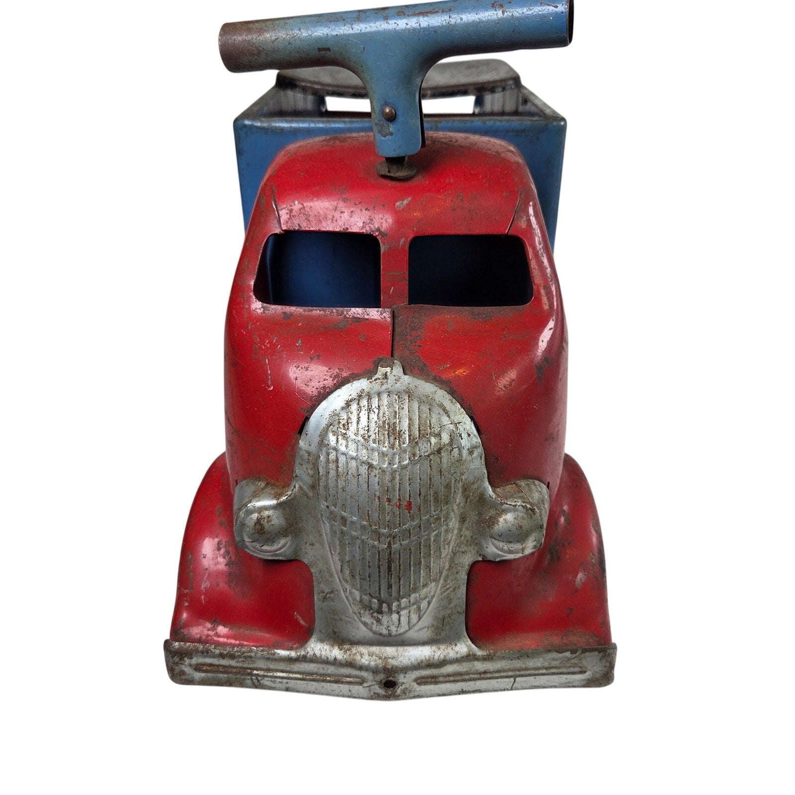 Louis Marx Ride On Toy Truck Vintage Pressed Steel Snap Mascot Graphic