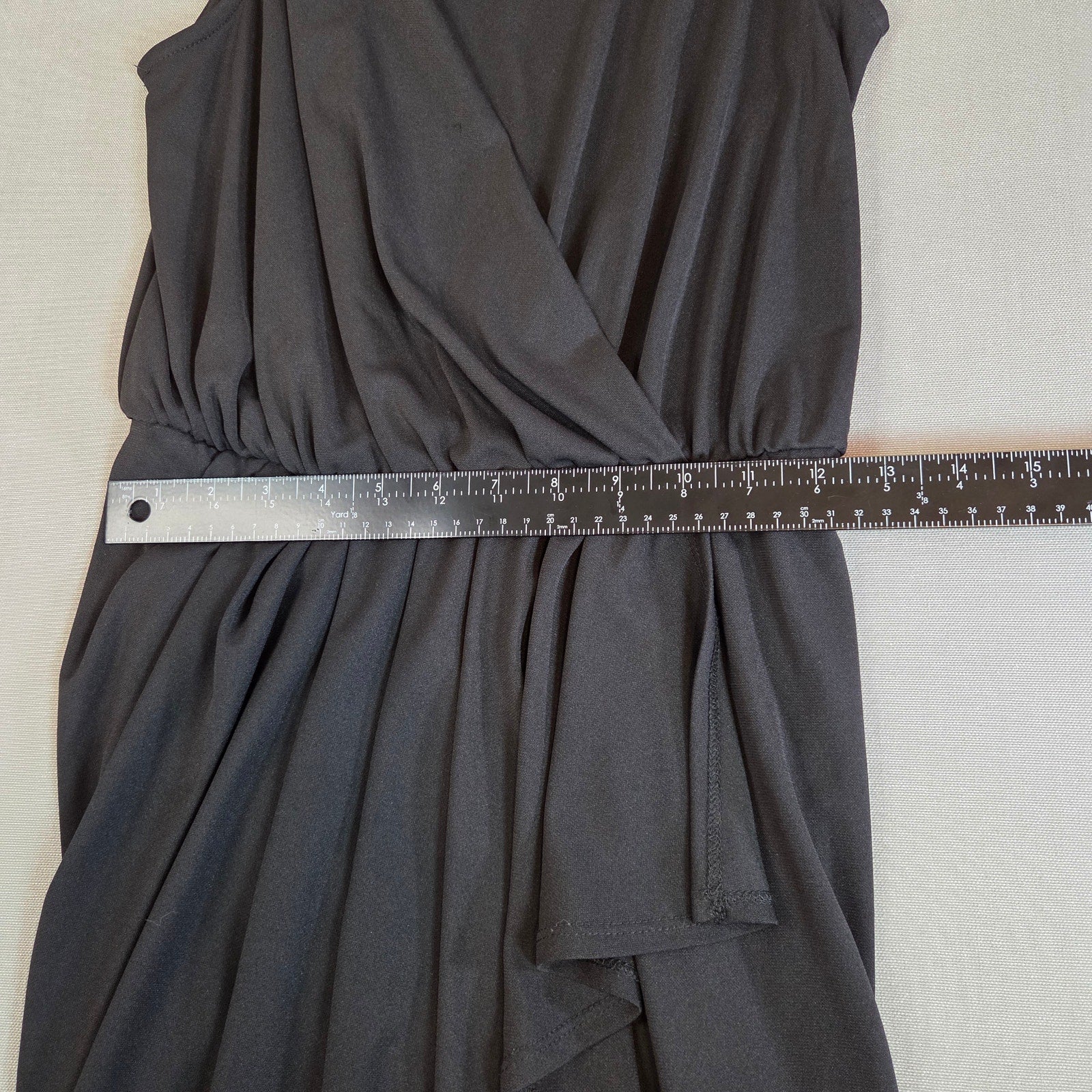 Dov Ri for Impulse Black Sleeveless Wrap Dress XS Polyester Macy’s Exclusive