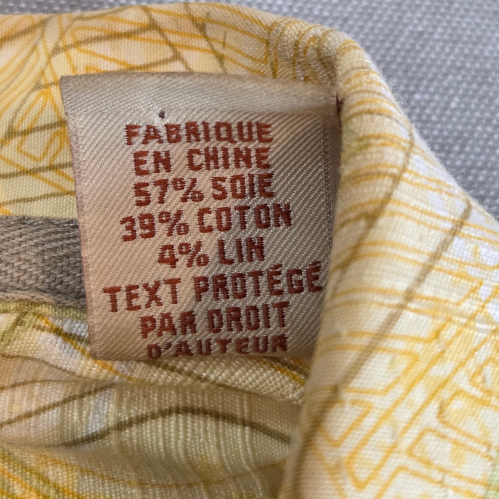 Tommy Bahama Silk Blend Camp Shirt Men’s L Yellow Abstract Palm Button Up