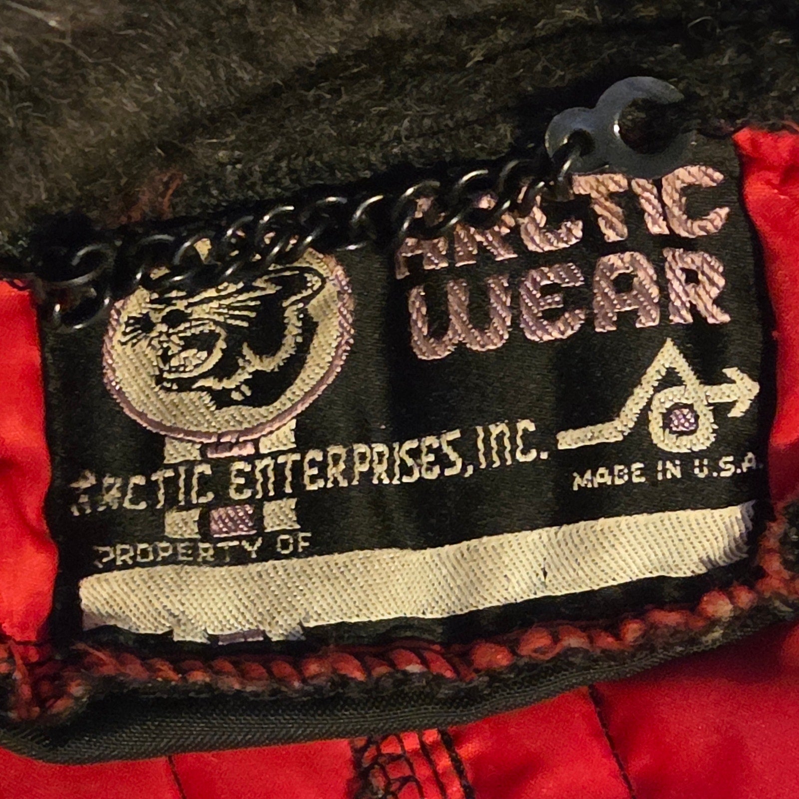 Arctic Wear Arctic Cat Snowmobile Suit USA Made Hooded Insulated Sz L Vintage