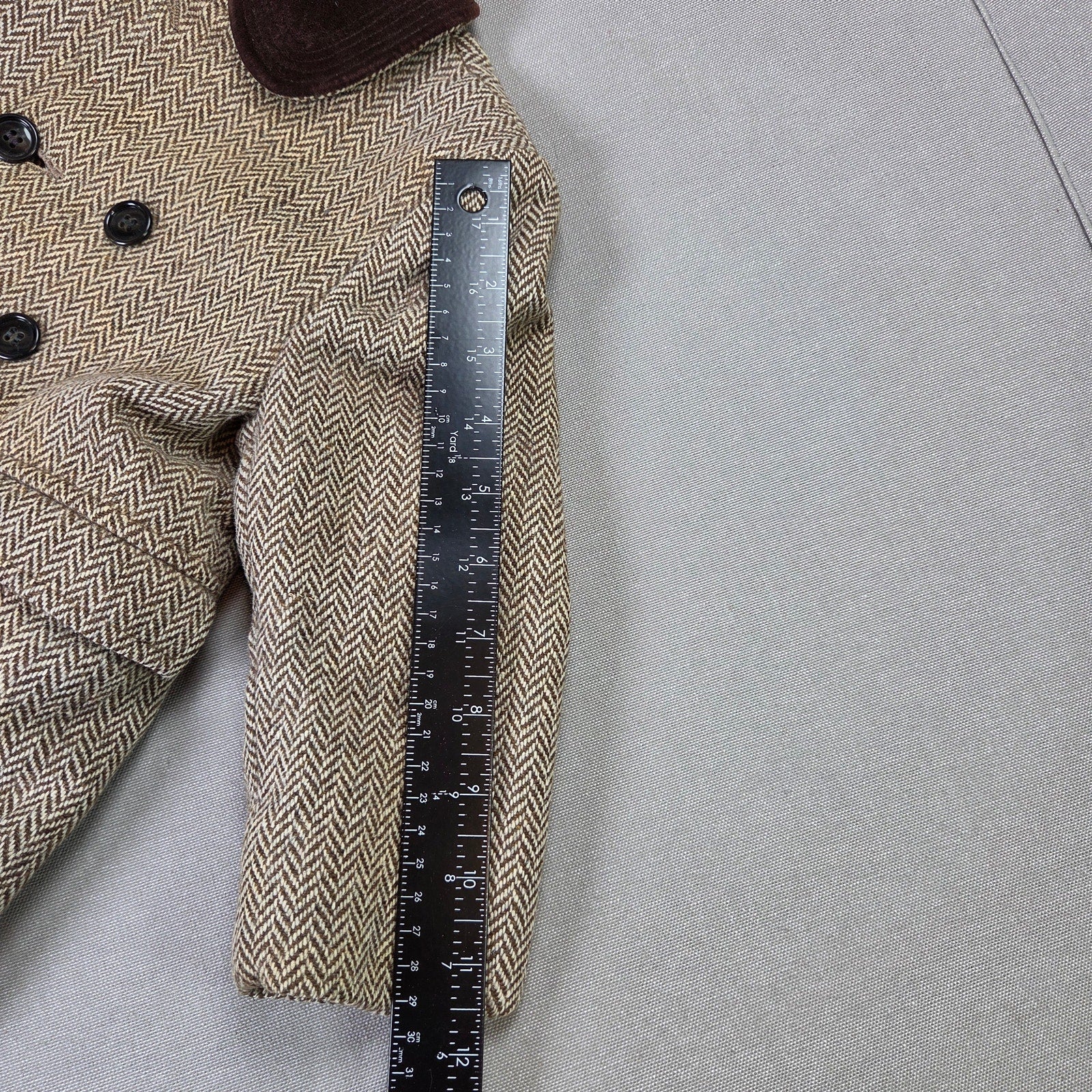 Fieldston Boys Wool Herringbone Coat Pants Set Vintage Stirrup Suit