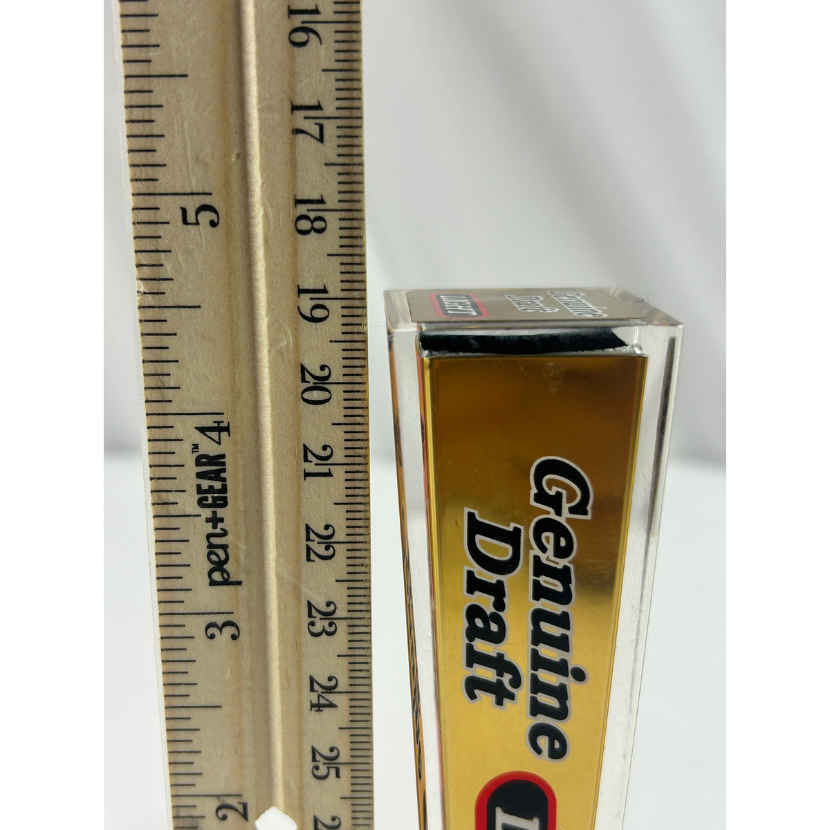 Vintage Miller Genuine Draft Light MGDL Acrylic Beer Tap Handle Amber Clear 5 In