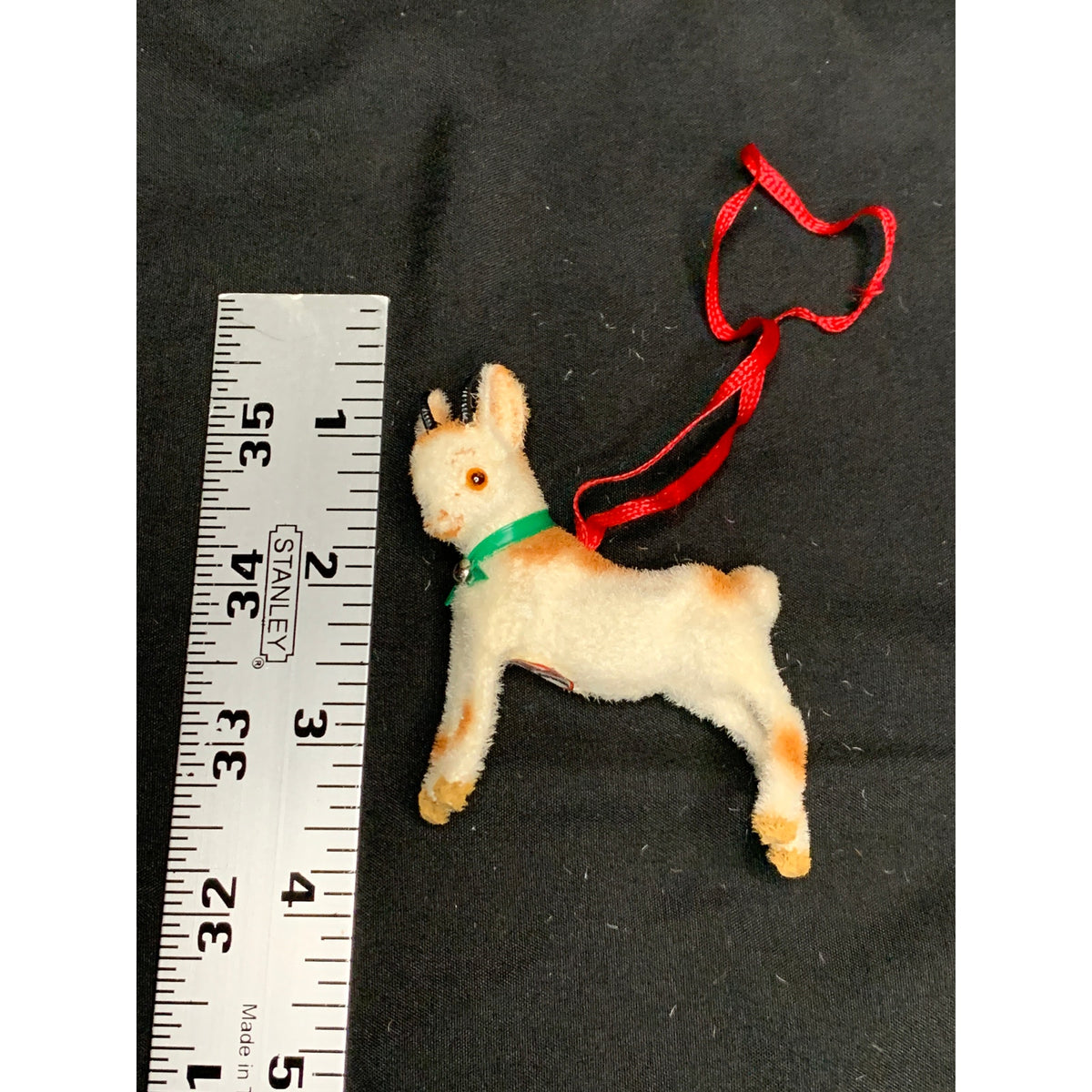 Vintage Wagner Handwork Flocked Goat Ornament West Germany 1983-1990