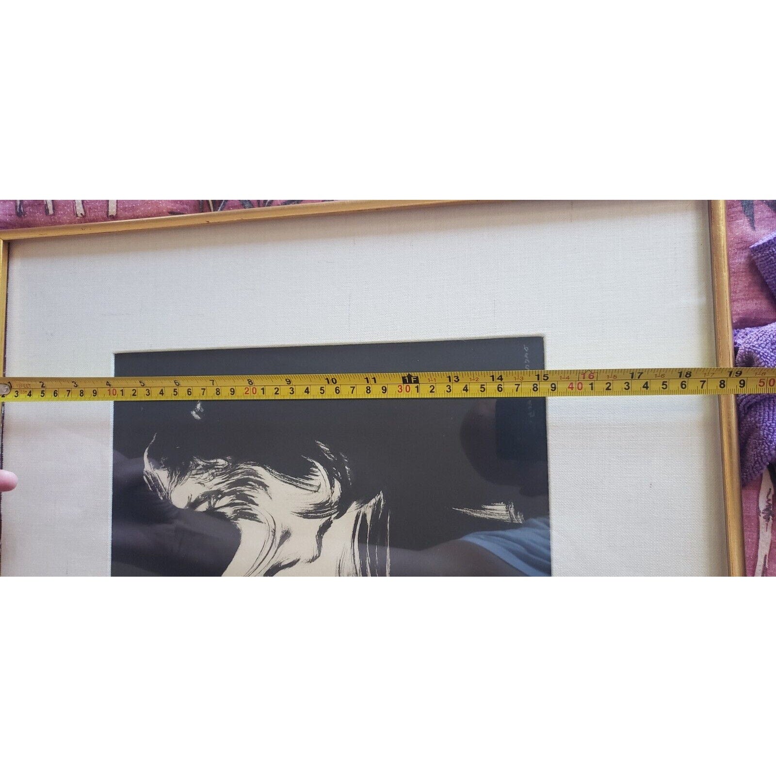 Avraham Goldberg Signed Judaica Ink Artwork 19x25 – Black & White Expressionism