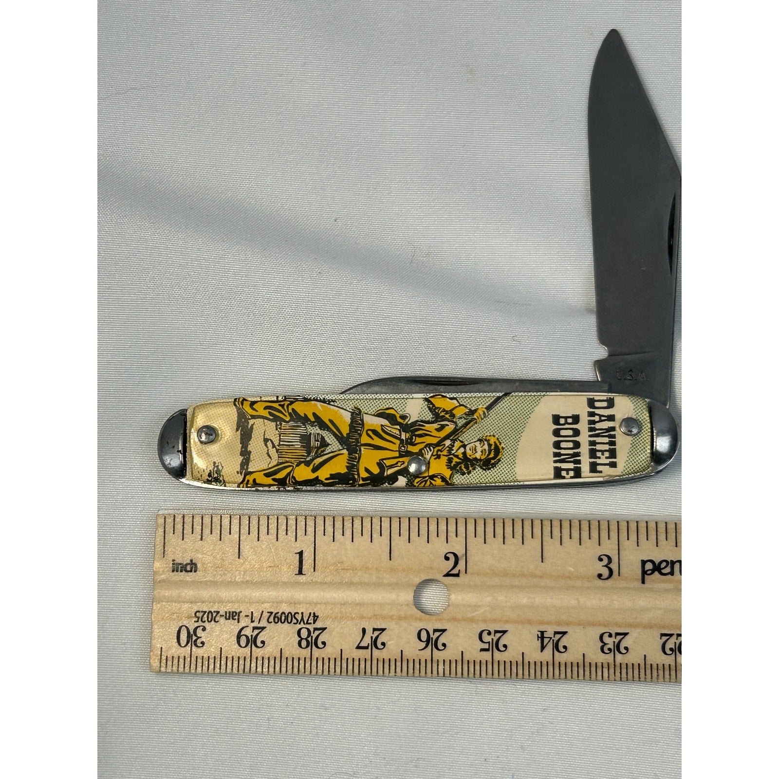 Daniel Boone Frontier Hero Vintage USA Advertising Pocket Knife 2 Blade