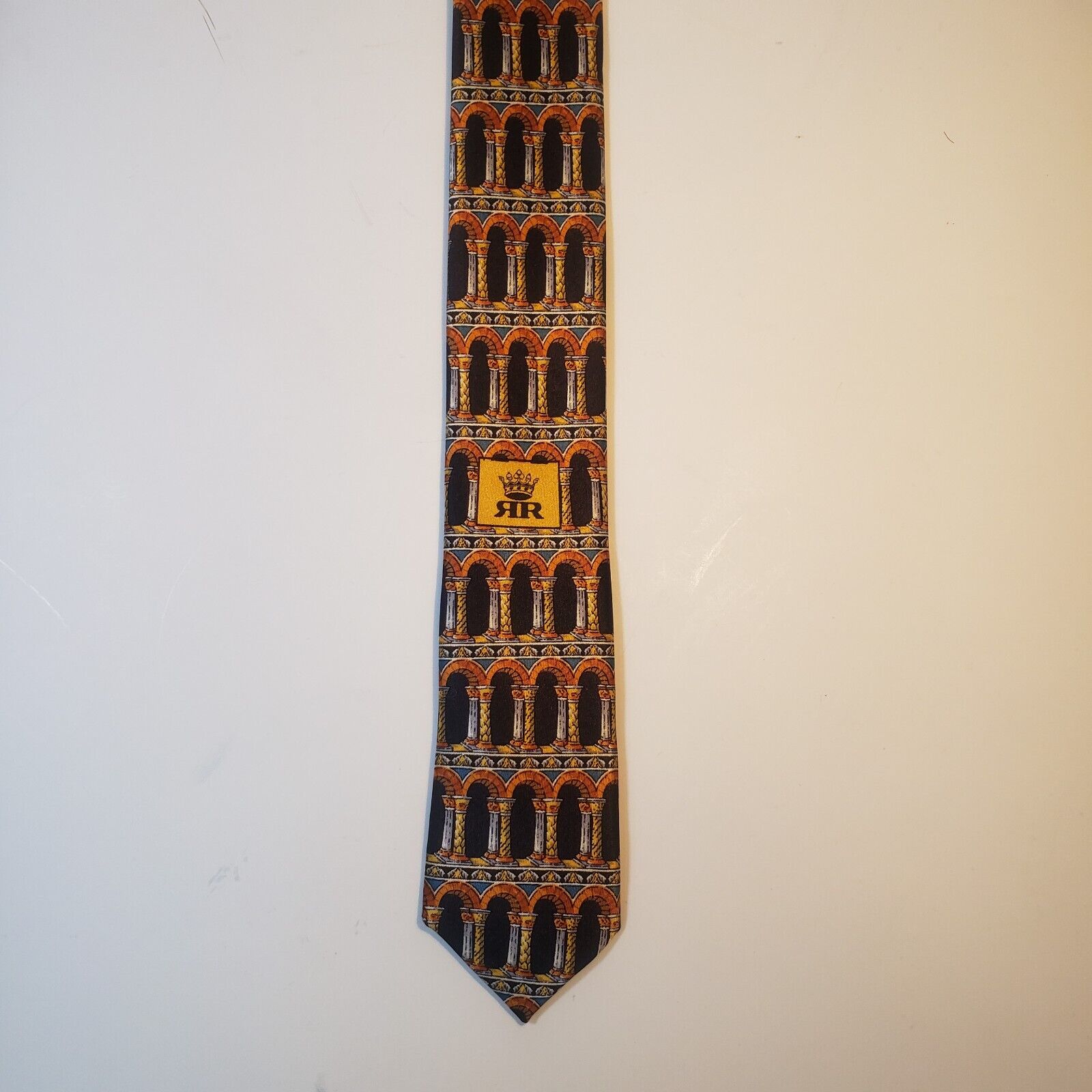 Richel Royal Pillar Pattern Silk Tie Made in Spain