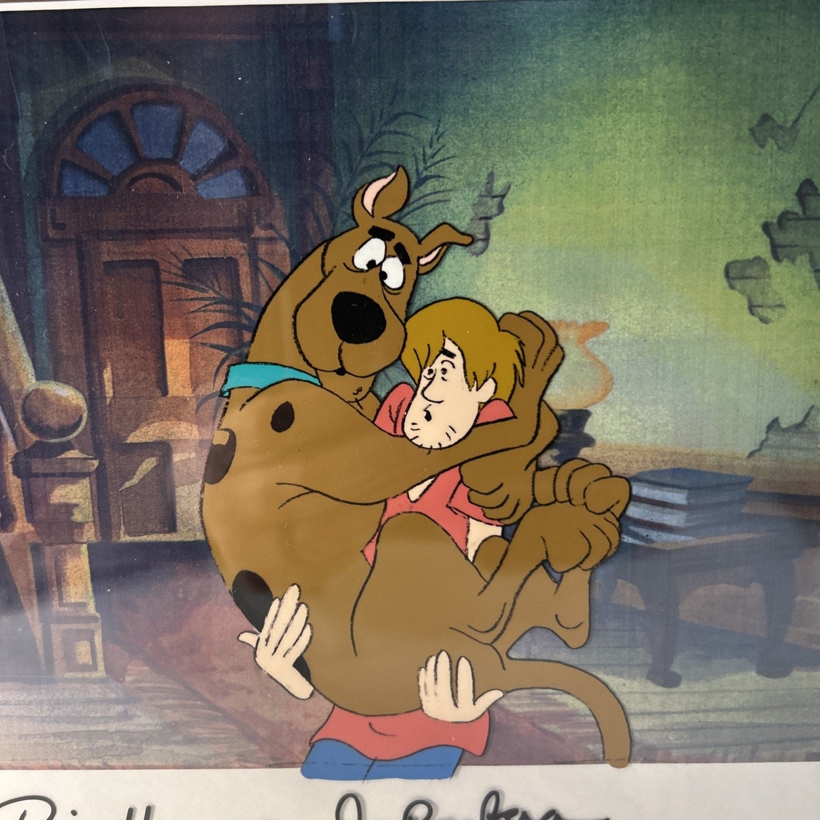 Scooby-Doo Animation Cel 1988 Hanna Barbera Signed Repro Cel w/ New Frame