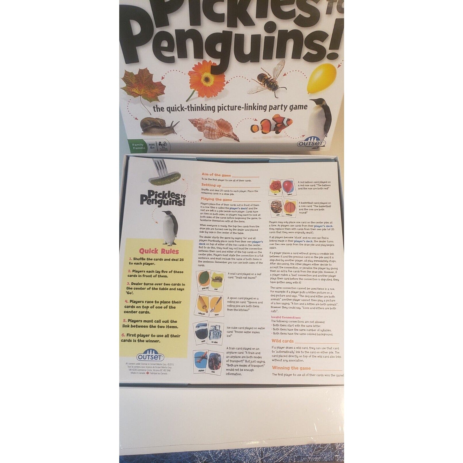 Pickles to Penguins! Quick Think Picture Card Game Excellent condition