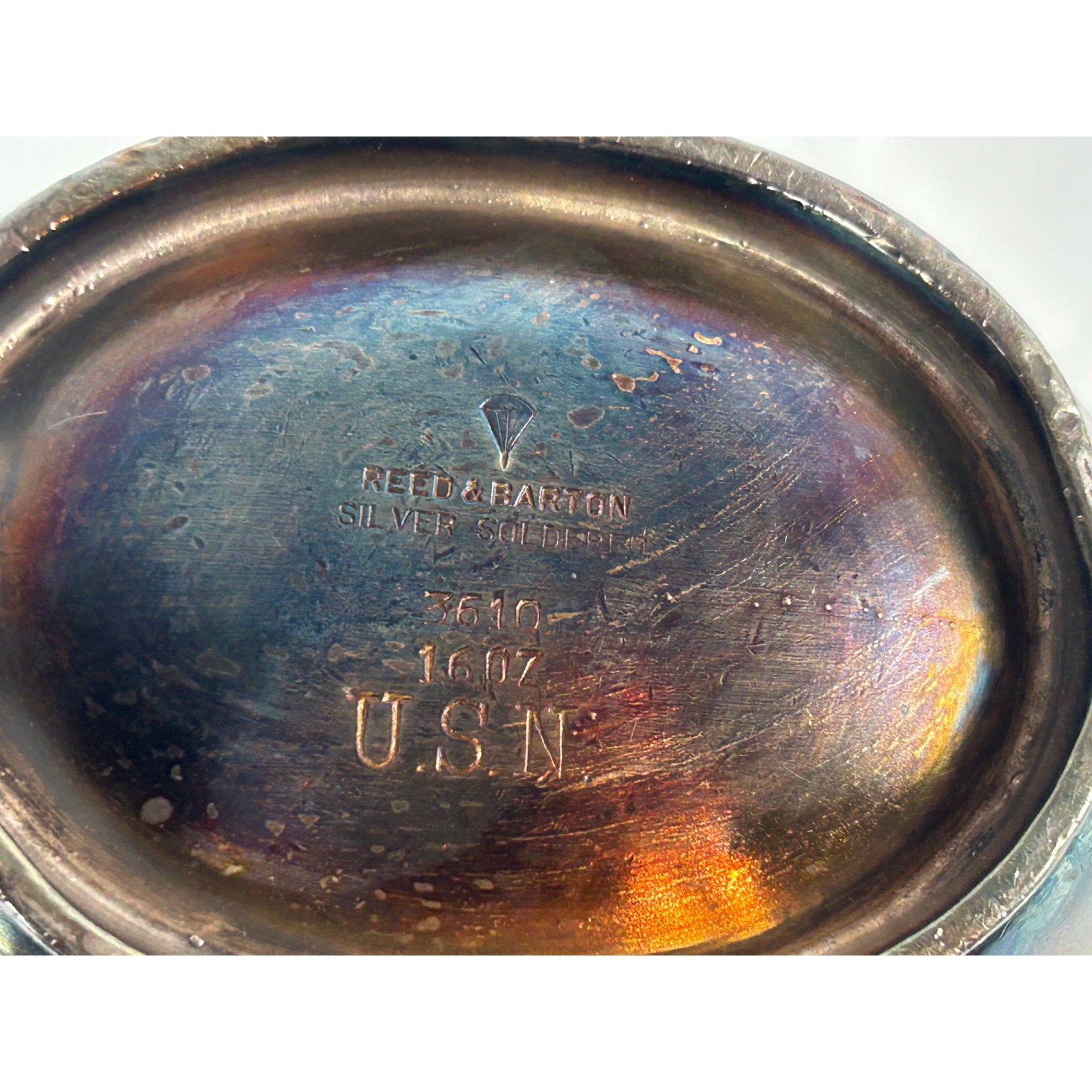 Vintage Reed Barton USN Silver Soldered Creamer Pitcher 3610 Navy
