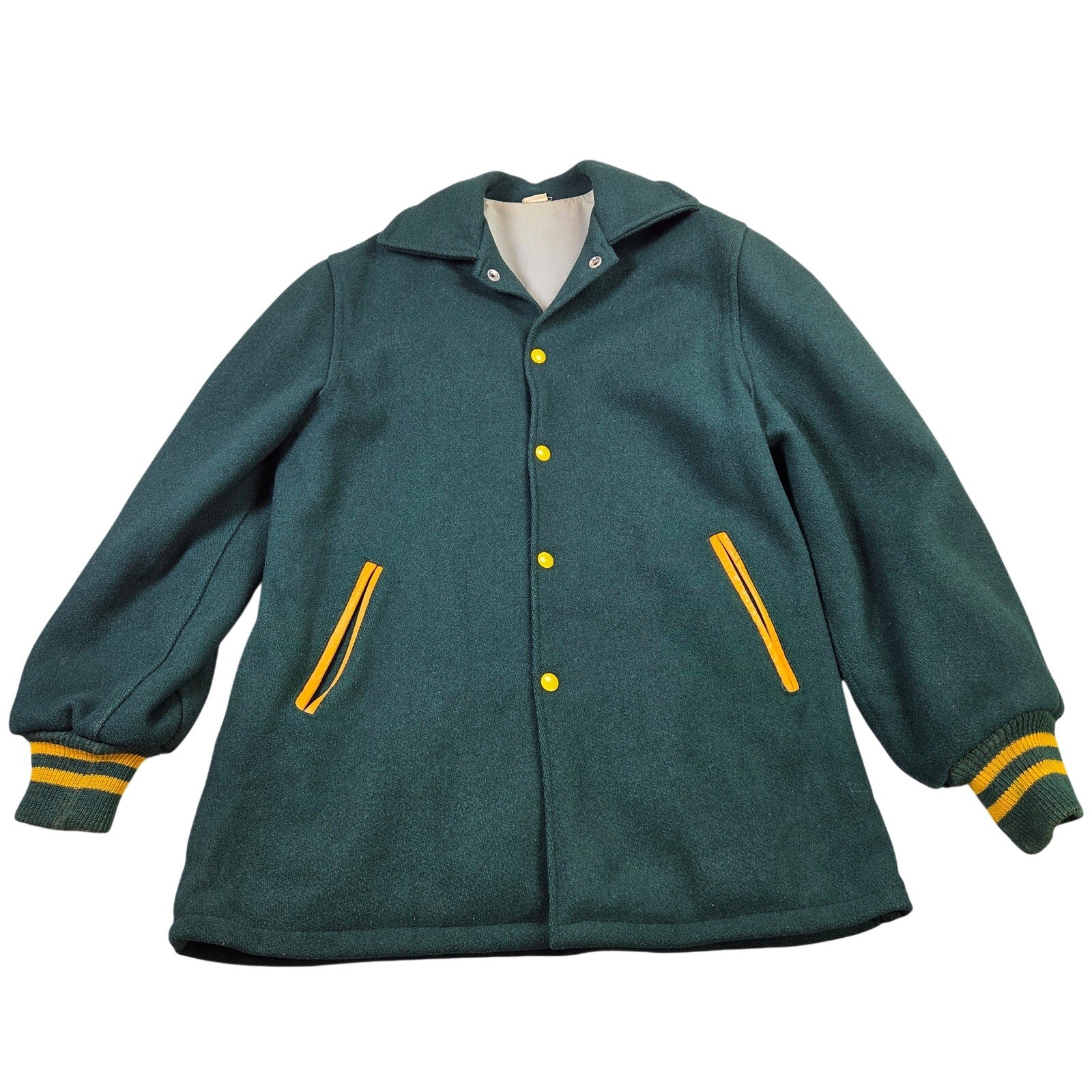 Varsi Jac Charmoll Varsity Jacket Wool Snap Front Vintage 60s 70s Mens M