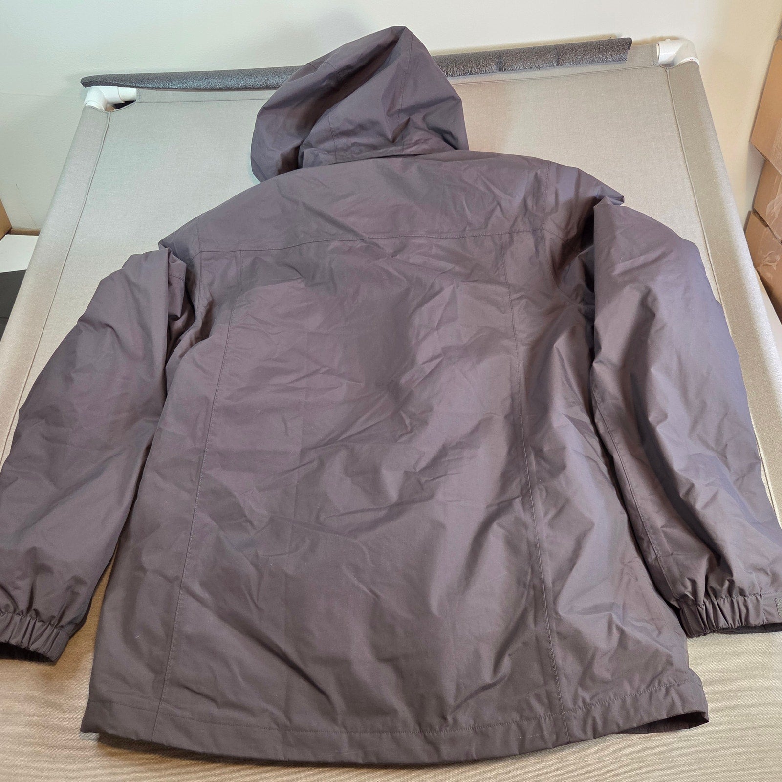 Camel Outdoor Men’s 3-in-1 Hooded Parka Jacket L Gray Zip-Out Faux Fur Liner