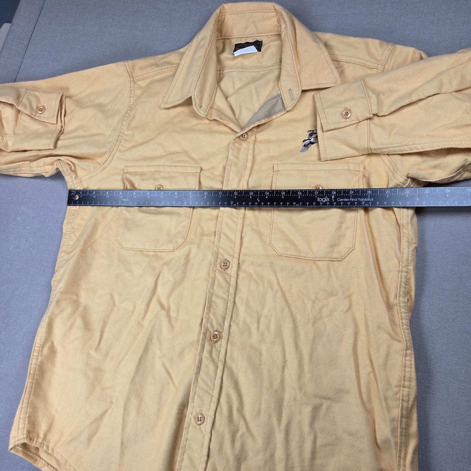 Deerskin Melton Shirt Co Duck Embroidered Chamois Shirt USA Mens Large