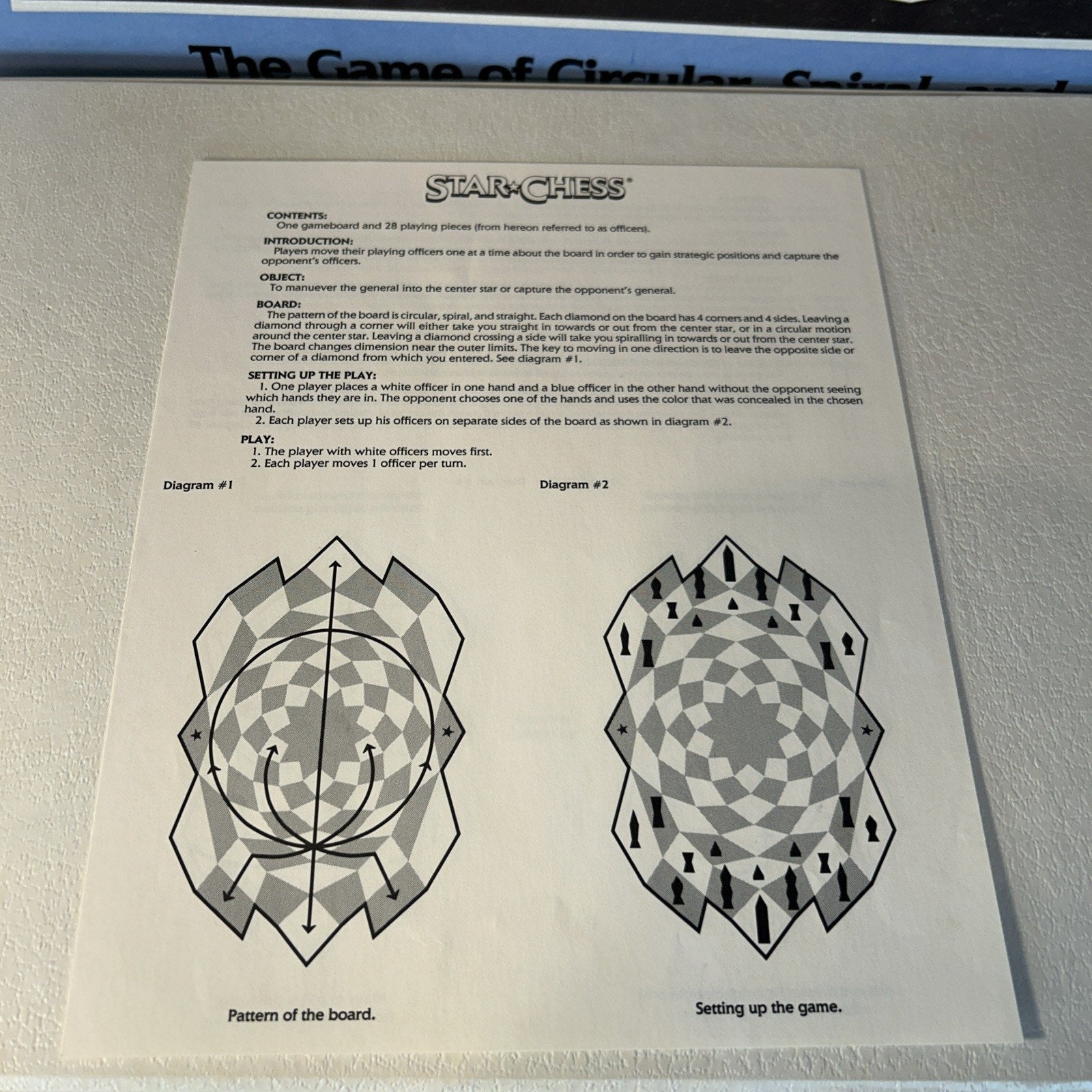 Star Chess Board Game Circular Spiral Straight Maneuvers Complete w/ Box