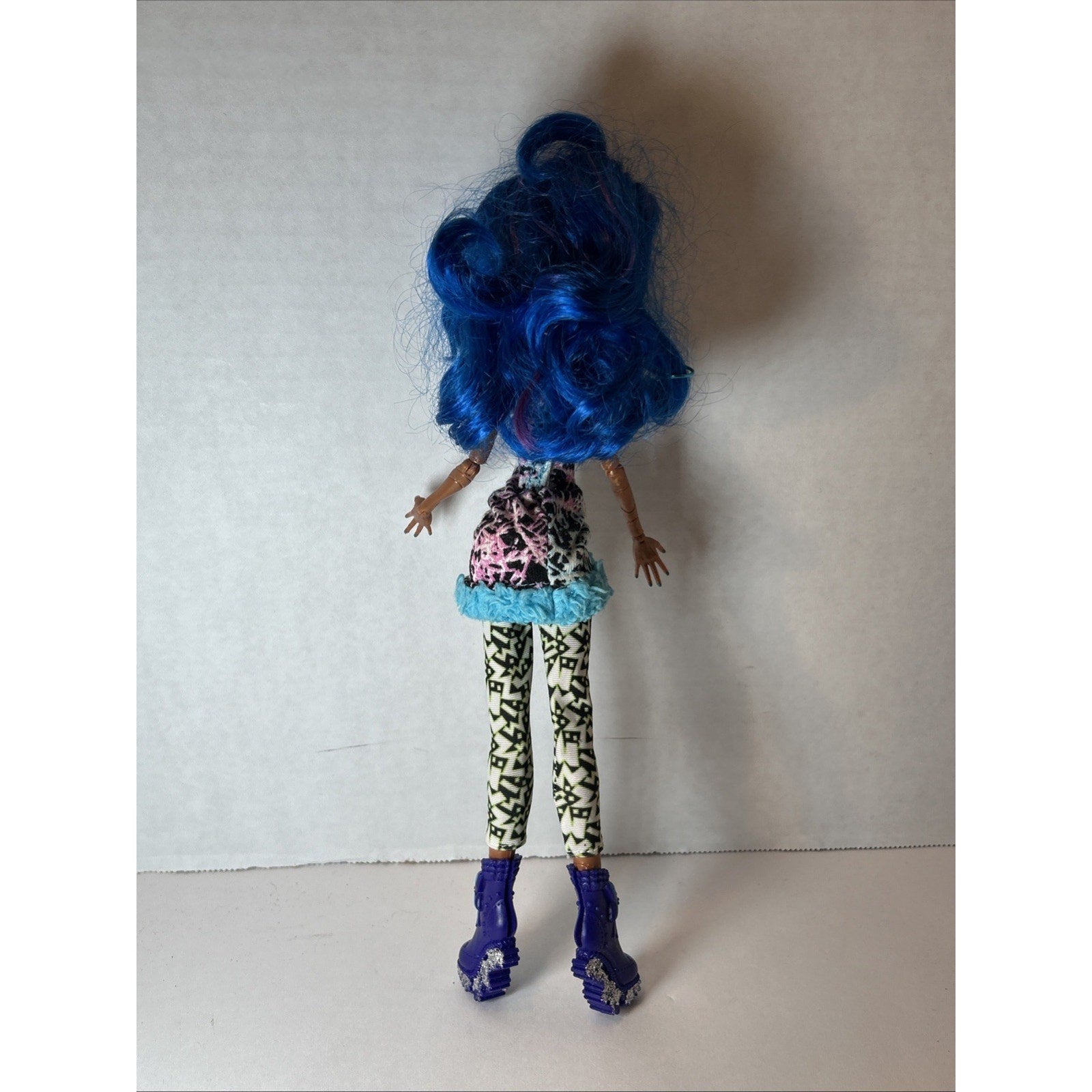 OOAK Custom Repaint Monster High Doll Blue Hair Art Doll Unique One of a Kind