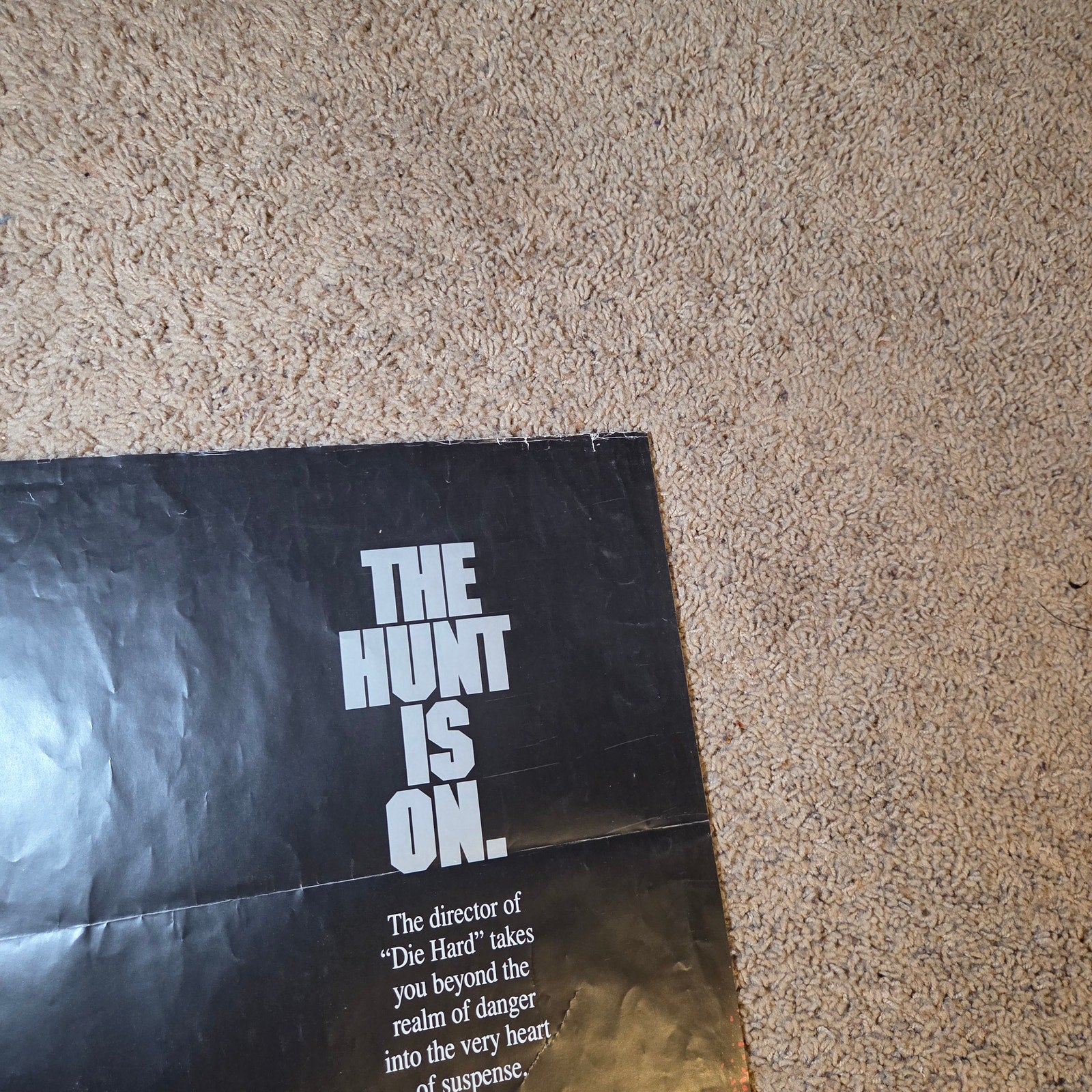 Original 1990 Hunt for Red October Movie Poster 27x39 Sean Connery Alec Baldwin