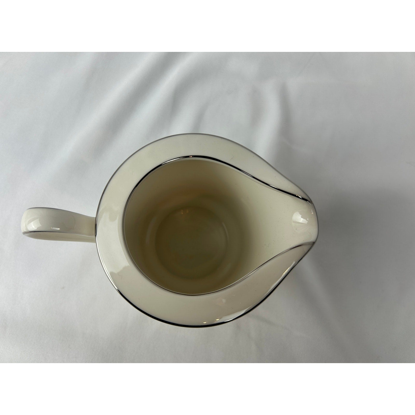 Noritake Christina 7056 Ivory China Creamer Floral Silver Trim Japan