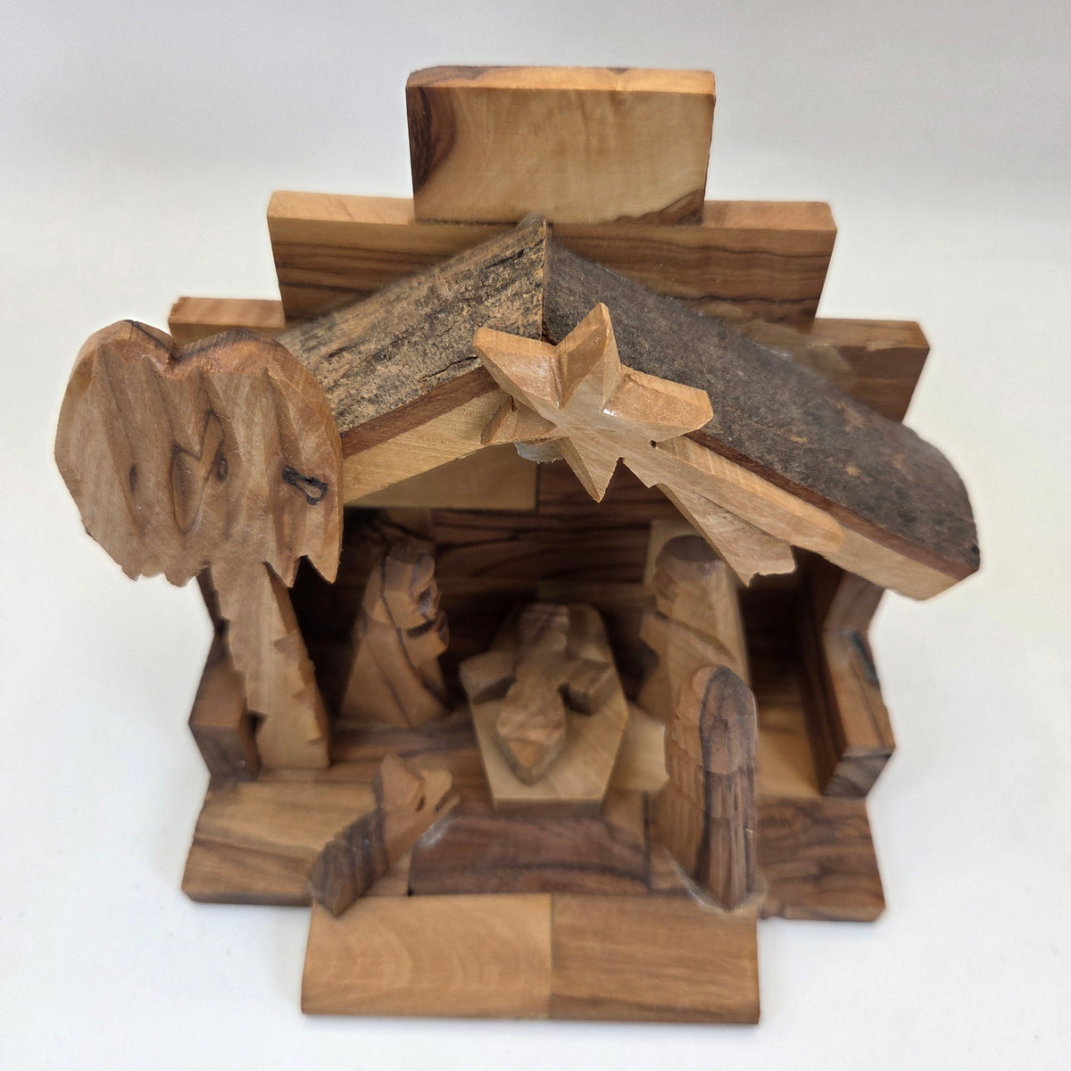 Hand Carved Olive Wood Nativity Scene Made in Israel G&G International Box