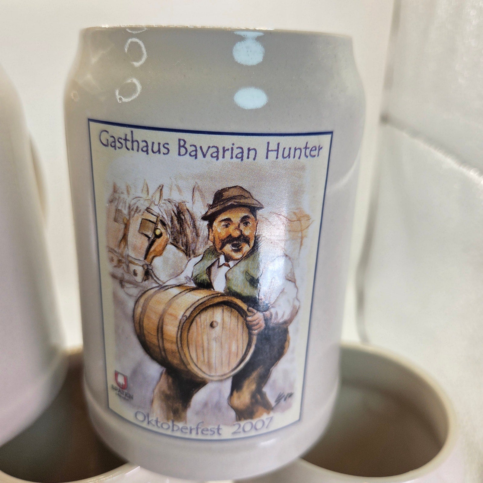 Spaten München Beer Steins Lot of 5 Gasthaus Bavarian Hunter 0.5 L 2003-07