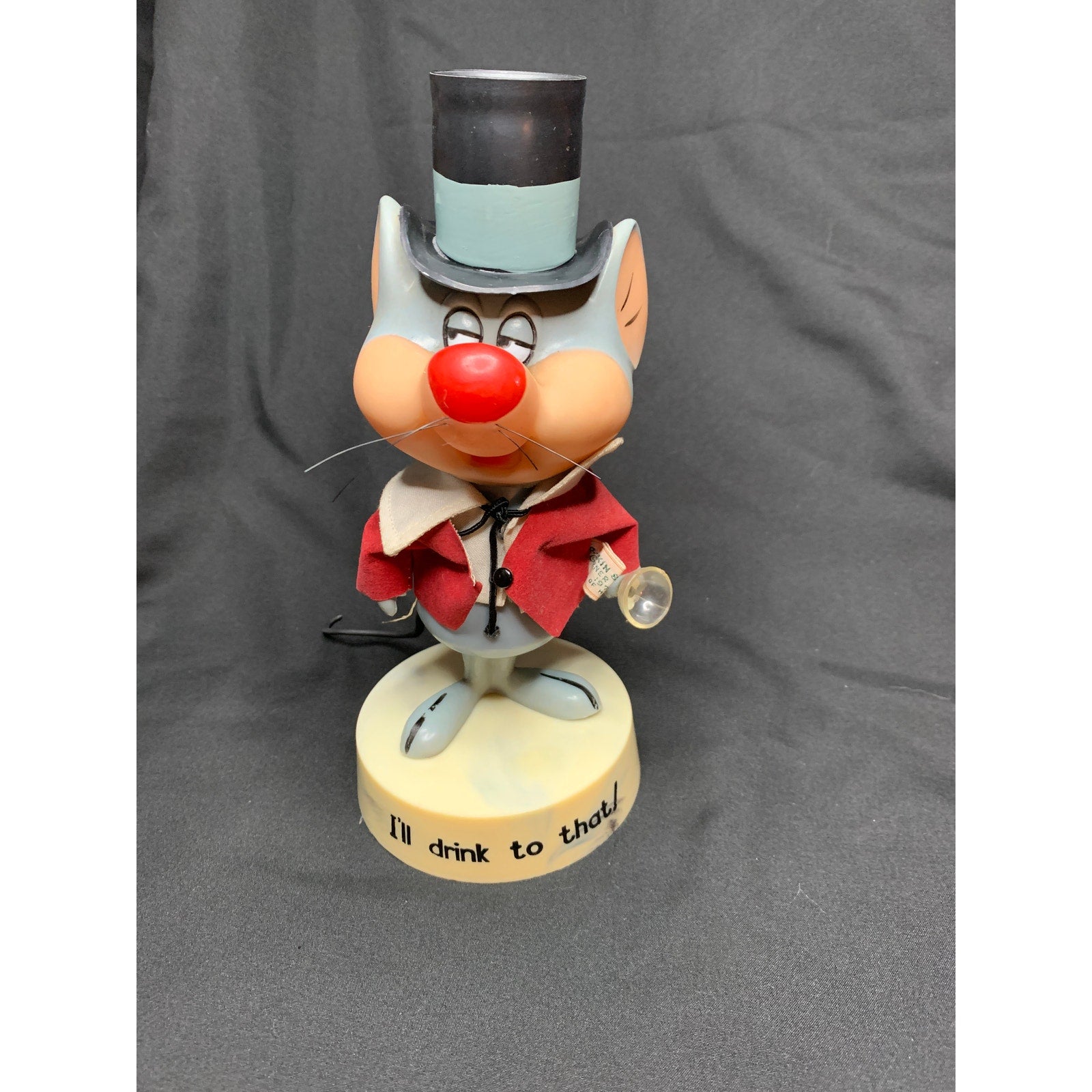 Vintage 1971 Dakin Goofy Grams I'll Drink To That Mouse Figure Warner Bros 8"