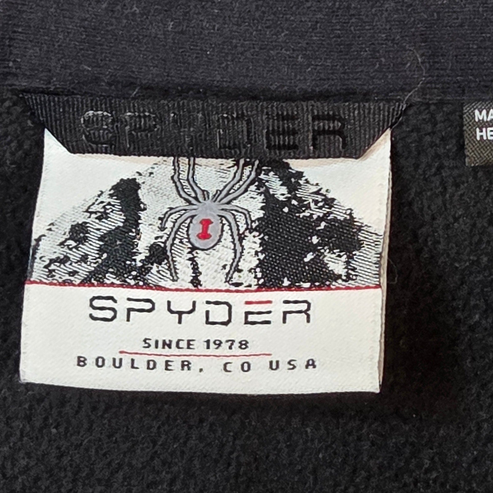 Spyder Men’s XXL Quarter Zip Pullover Black Gray Fleece 229517 Luther Logo