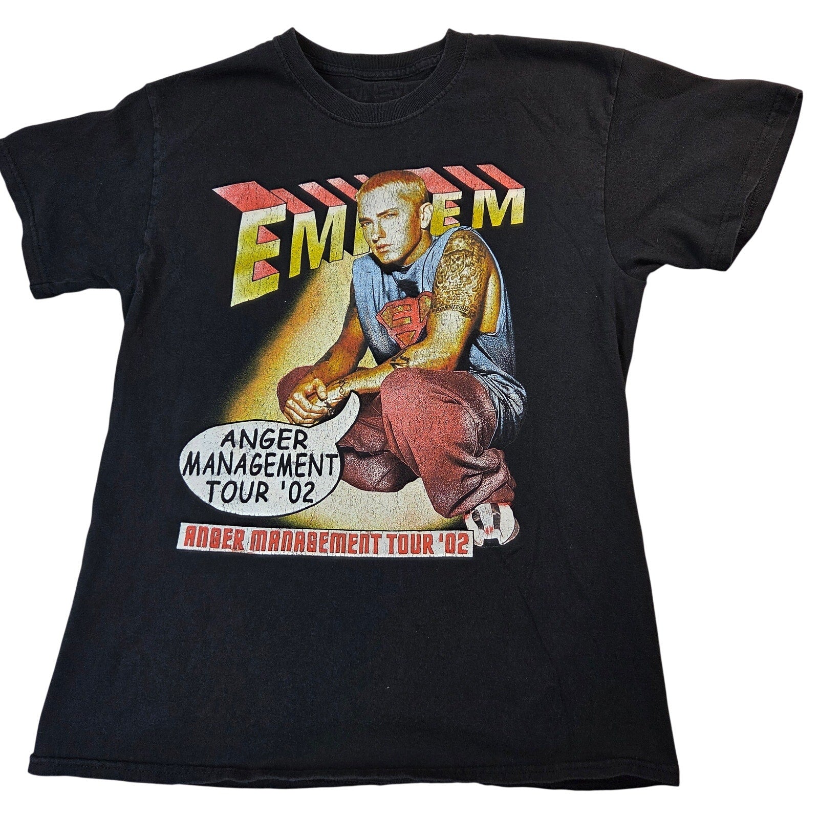 Eminem Anger Management Tour 02 Graphic T Shirt Black Adult Medium Rap Tee