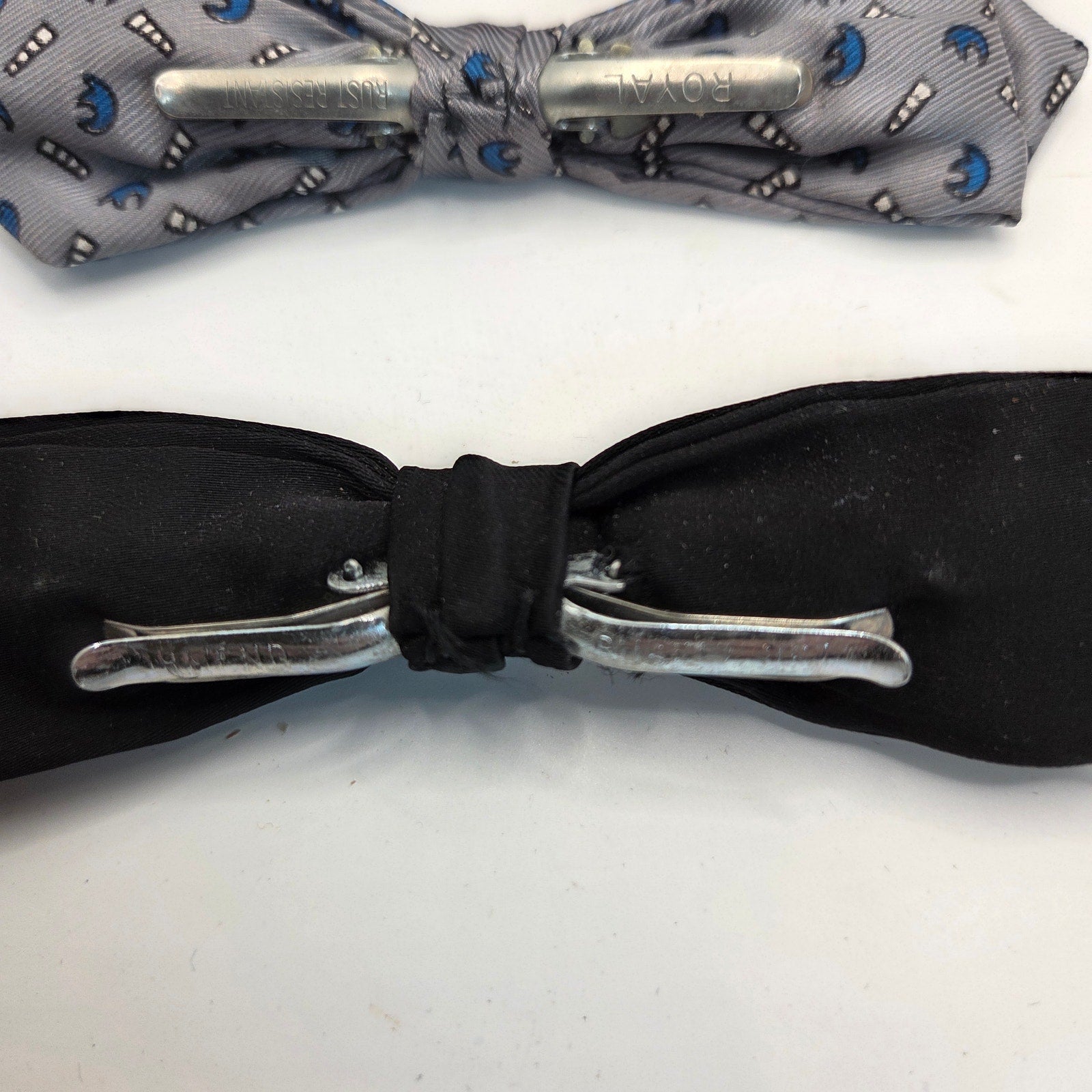 Vintage 1950s–70s Boys Clip-On Bow Tie Lot of 7 Royal Ormond Beau Clip