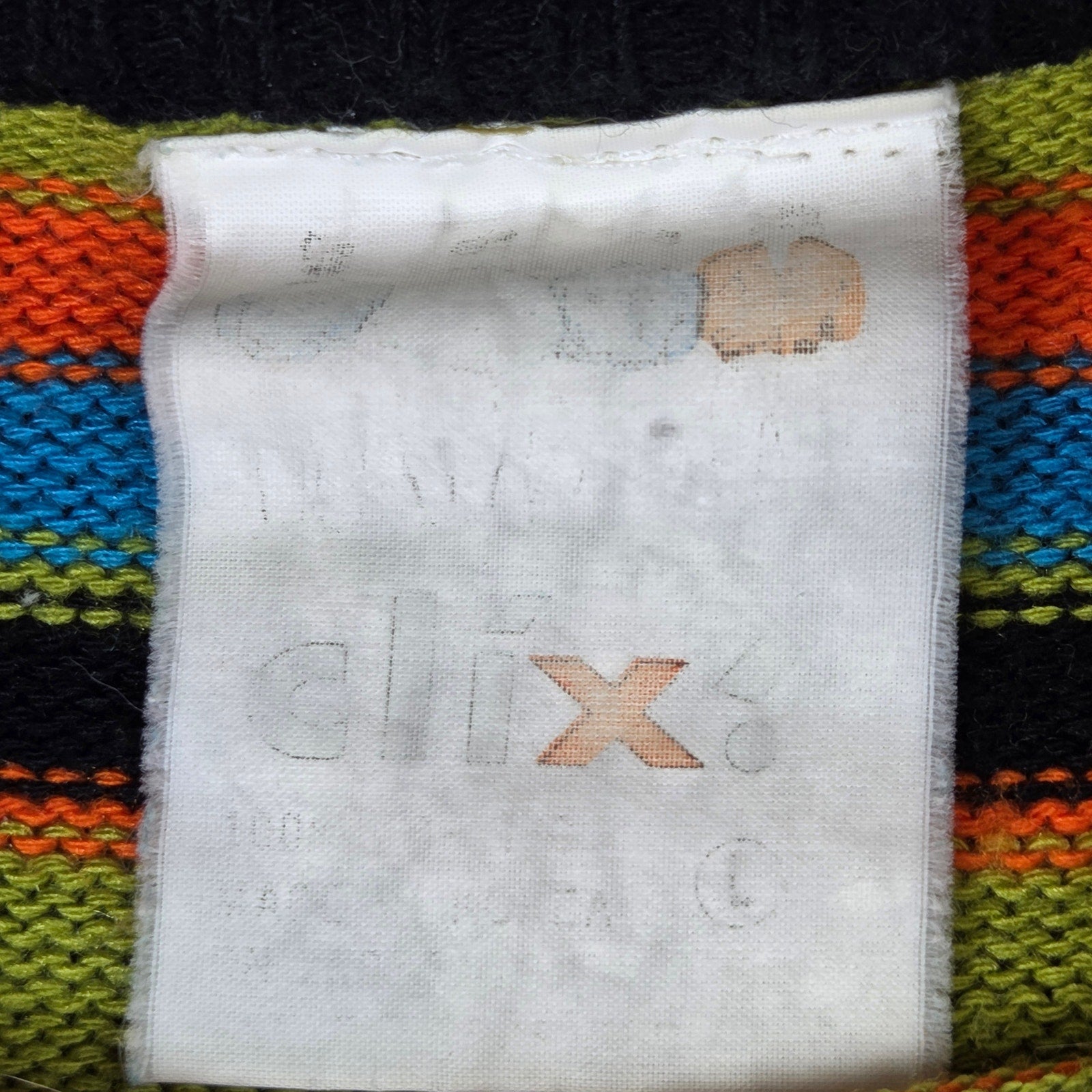 Clix! Vintage Southwestern Striped Knit Sweater Womens Large USA Pullover