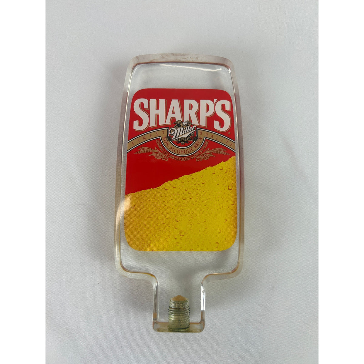 Vintage Miller Sharps Non Alcoholic Beer Acrylic Tap Handle Breweriana 6 Inch