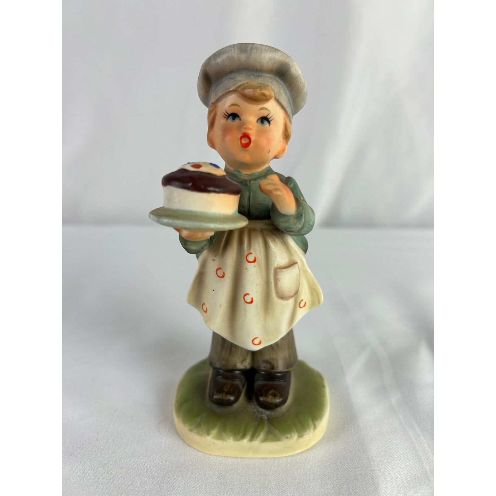 Napco Japan Boy With Cake Figurine Baker Serving Dessert Vintage
