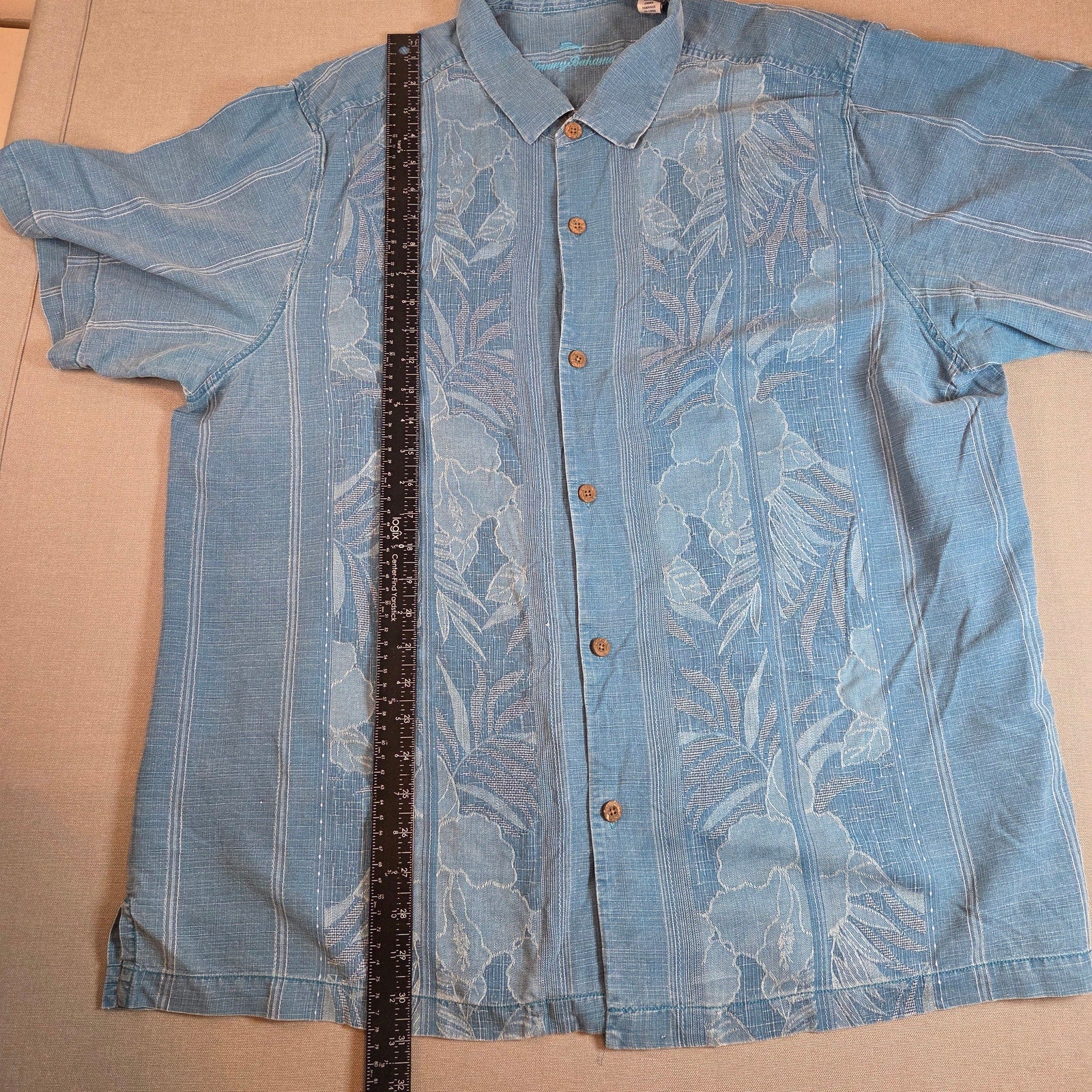 Tommy Bahama TB93 Blue Silk Button Down Shirt Men’s XXL Short Sleeve