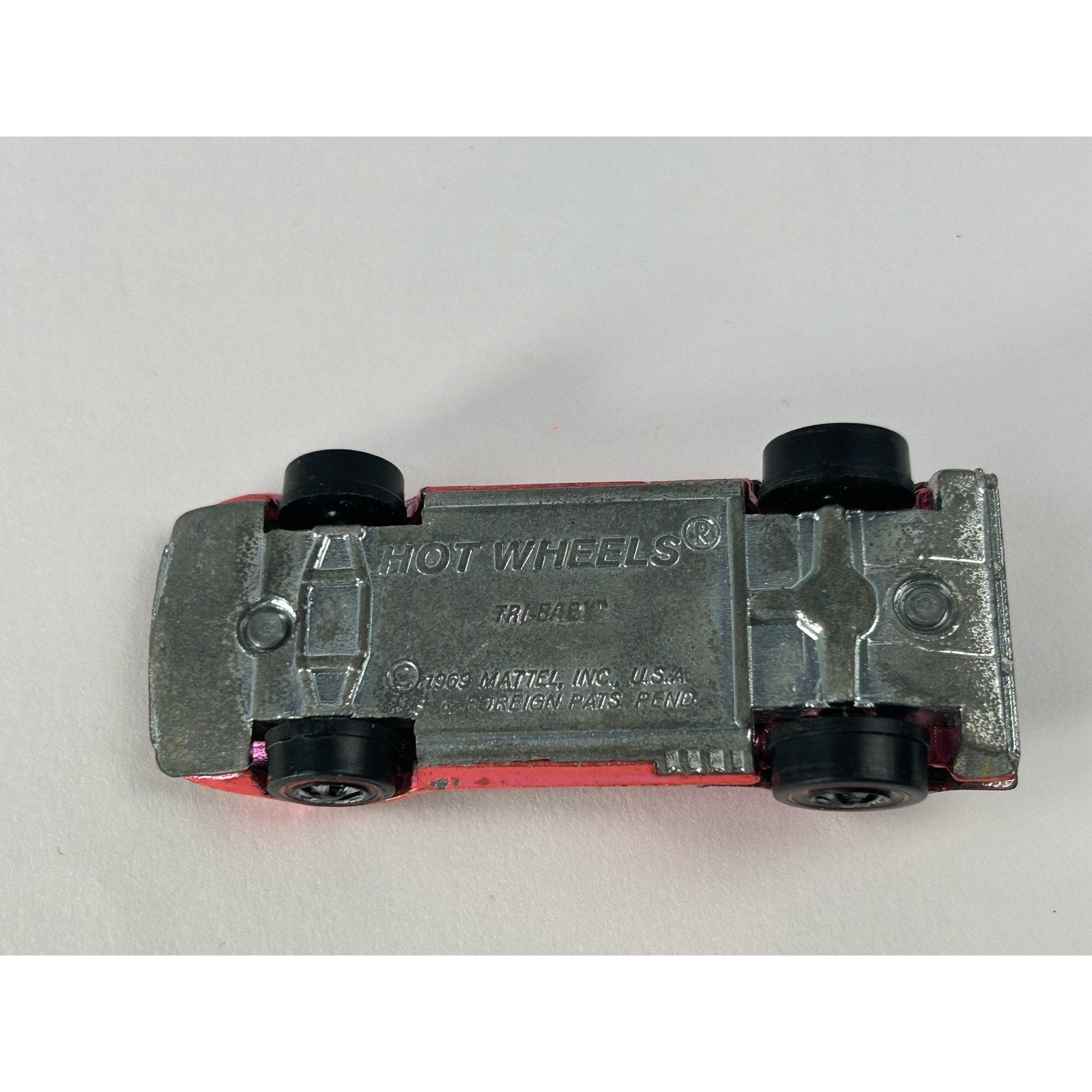 Vintage Hot Wheels Tri-Baby Redline Diecast Car 1970 Mattel USA Engine Hood Open