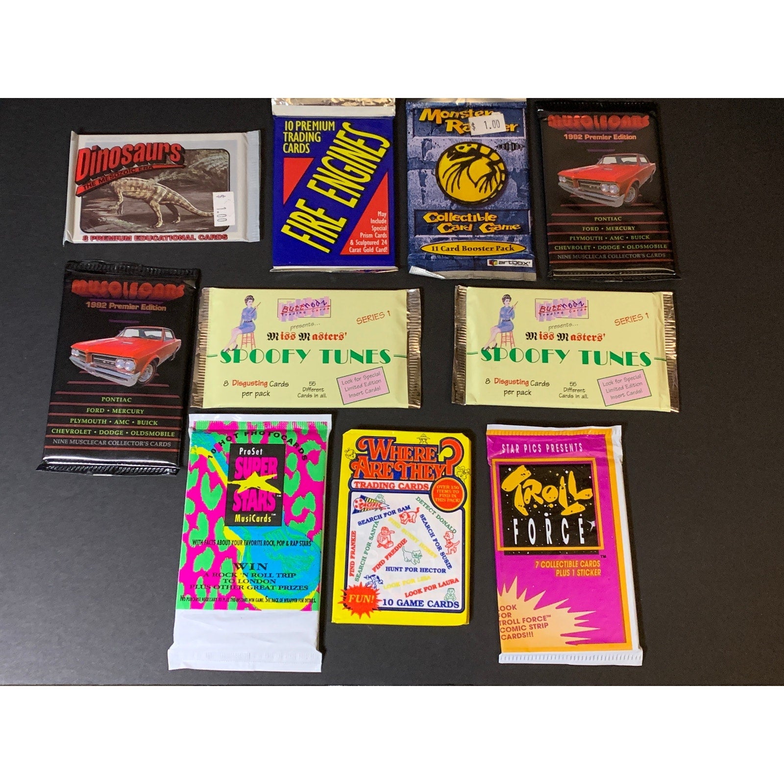 Vintage 1990s Trading Card Pack Lot Sealed Mixed Packs 17 Total
