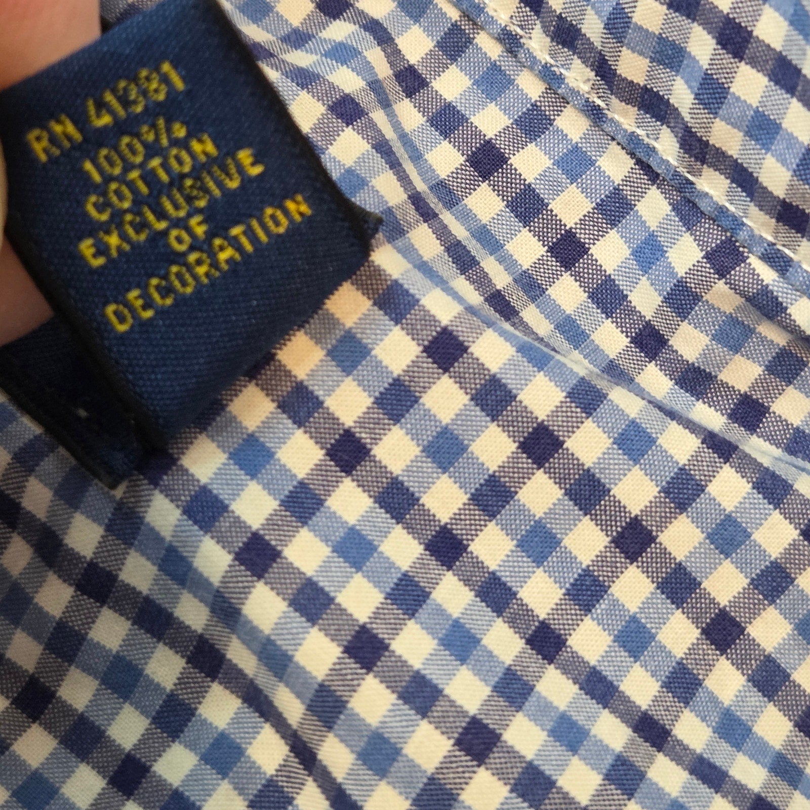 Polo Ralph Lauren 2XLT Blue Gingham Button Down Shirt Cotton Long Sleeve