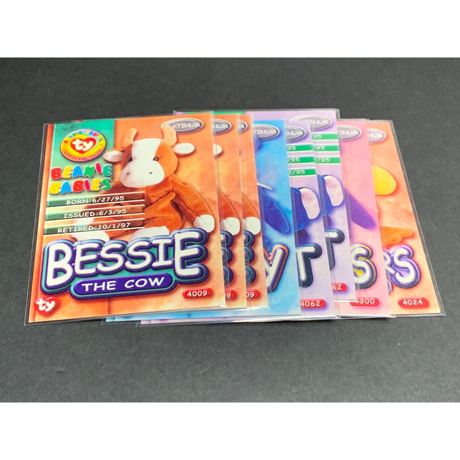 1999 Topps Ty Beanie Babies Platinum Horizontal Edition Cards Lot of 8