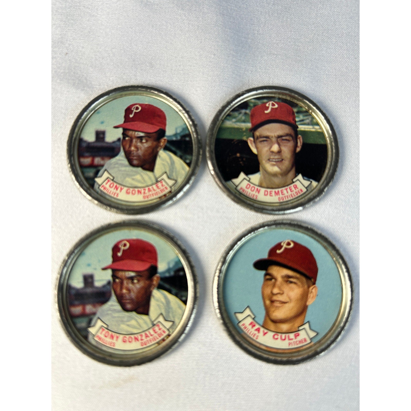 1964 Topps Baseball Coin Lot Tony Gonzalez  Ray Culp D. Demeter Phillies Vintage