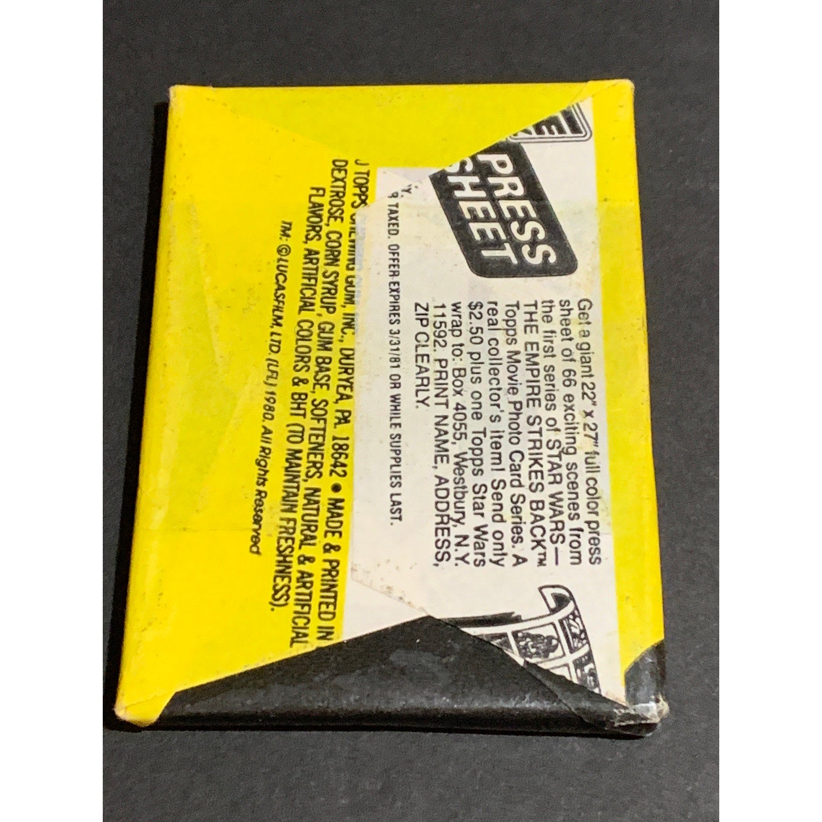 1980 Topps Star Wars Empire Strikes Back Series 3 Trading Card Pack