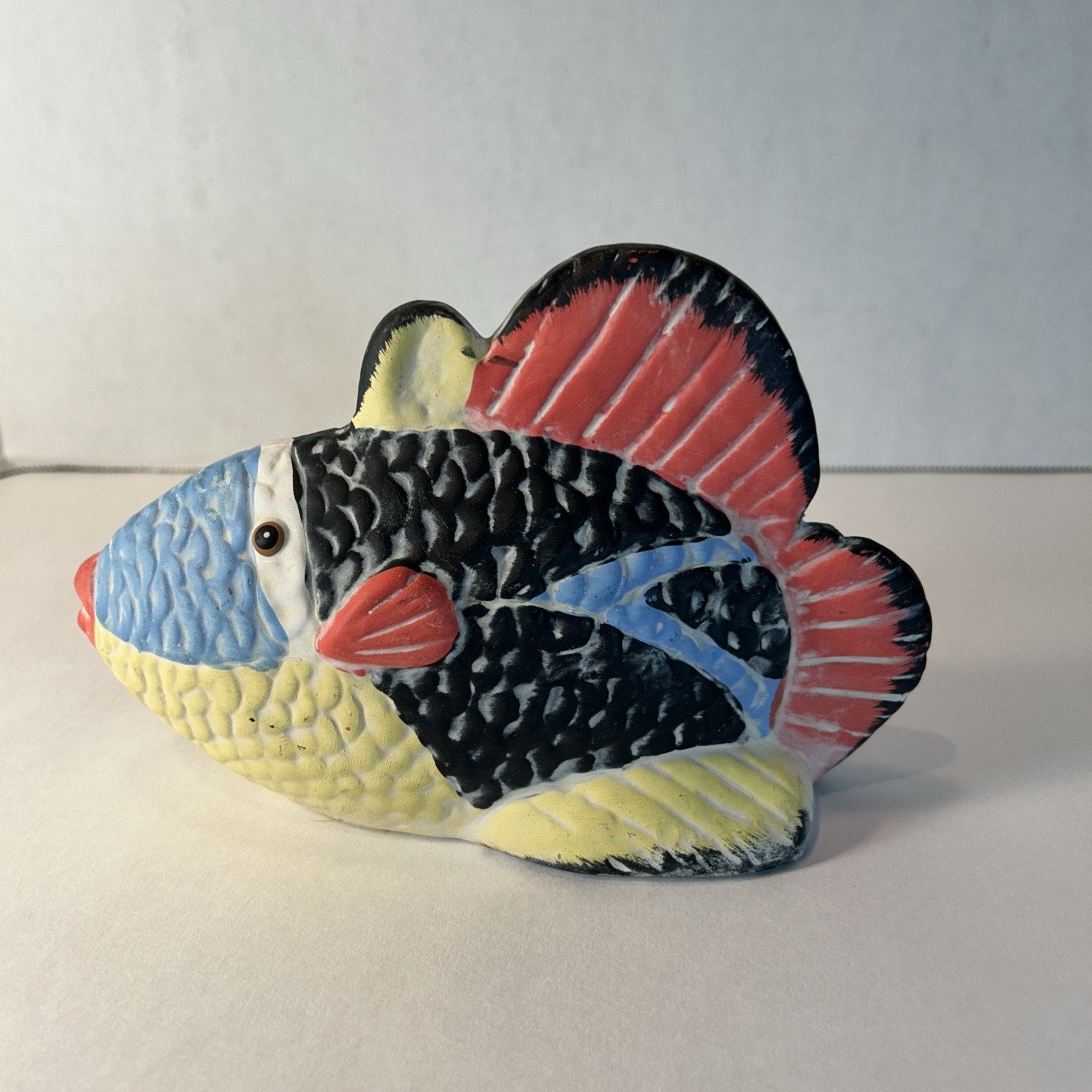 K’s Collection Ceramic Tropical Fish Figurines Lot of 3 Multicolor Home Decor