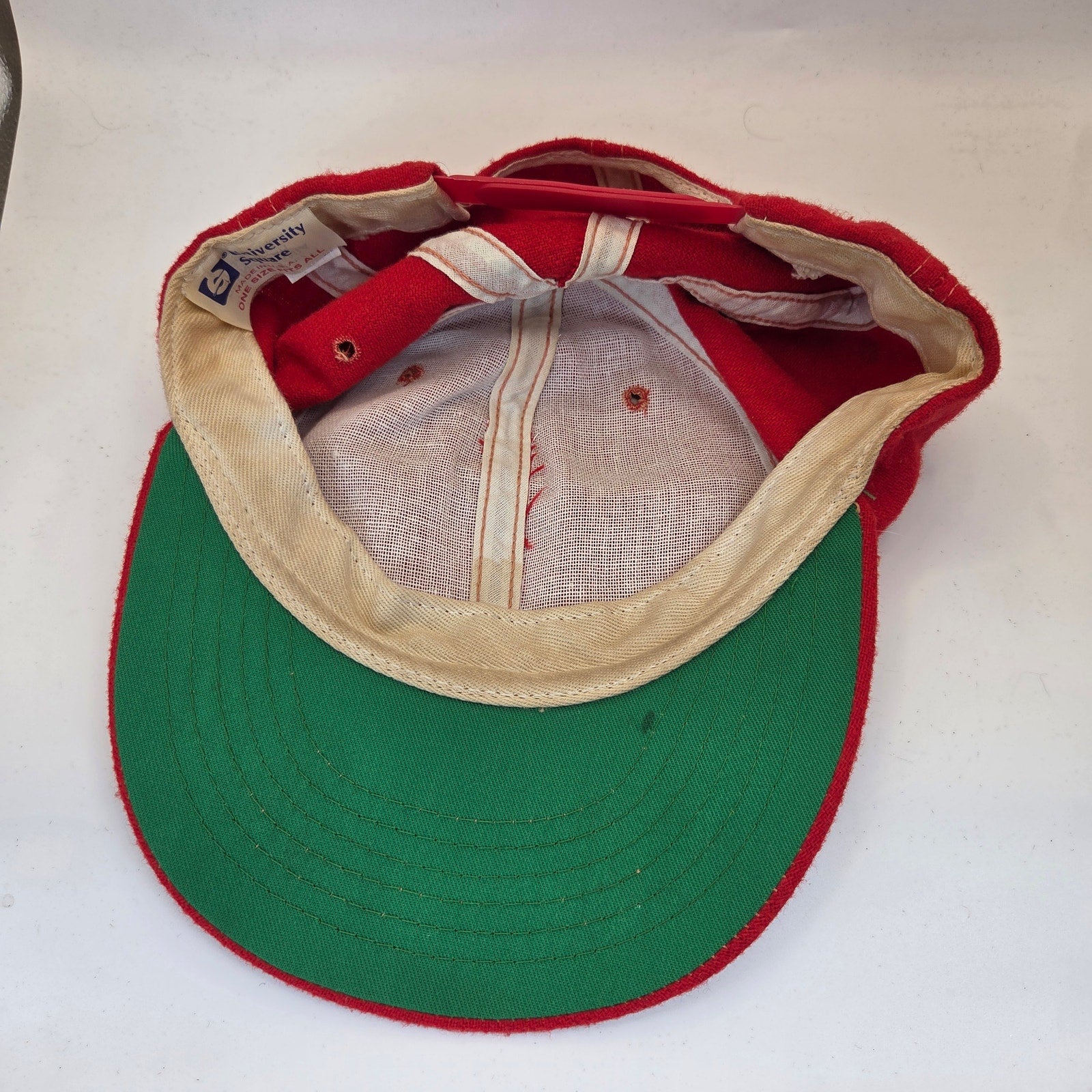 Wisconsin Badgers Vintage USA Snapback Hat University Square Wool Blend Cap