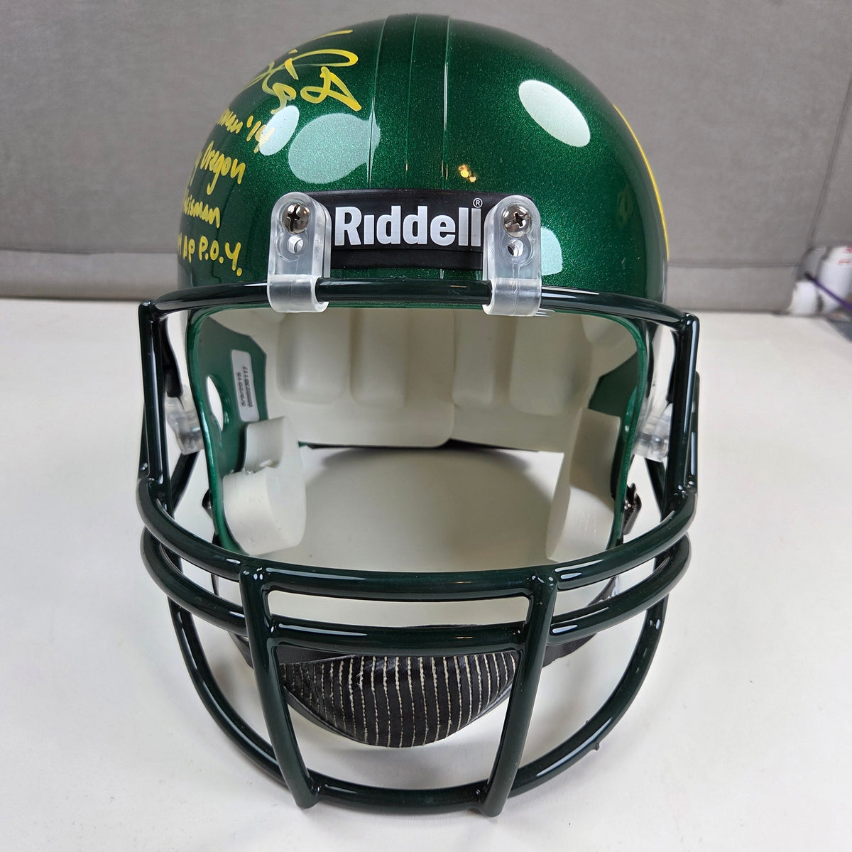 Marcus Mariota Heisman Autographed Oregon Ducks Replica Helmet JSA COA