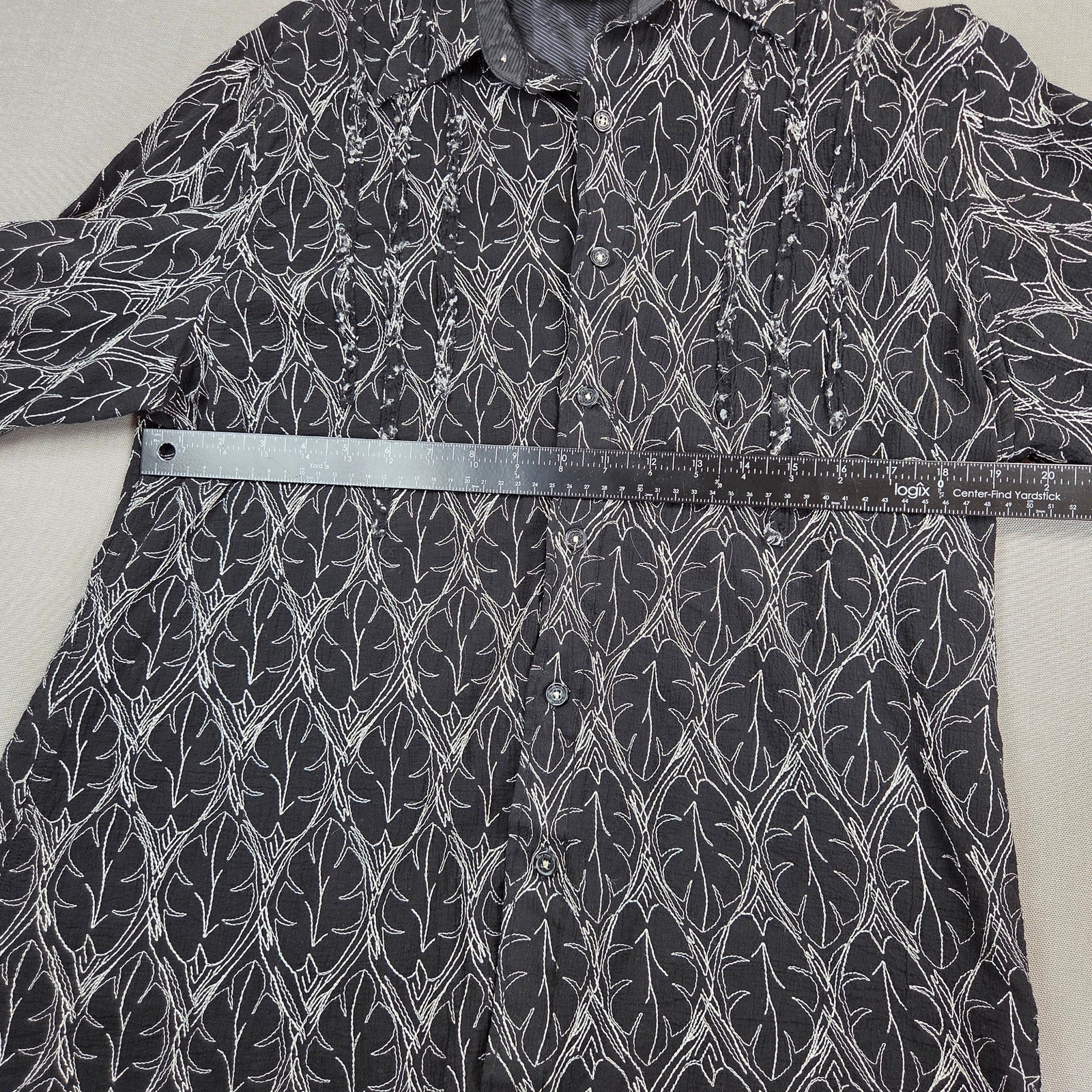 Jimi Hendrix Experience Purple Label XL Black Embroidered Button Down Shirt