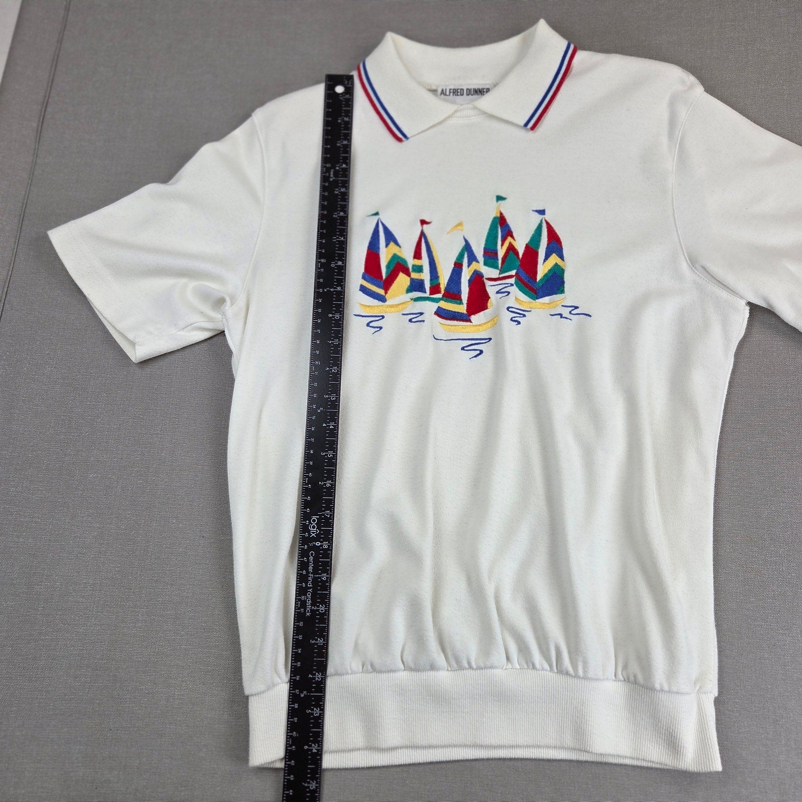 Vintage Alfred Dunner Sailboat Embroidered Sweatshirt Top S Made Taiwan