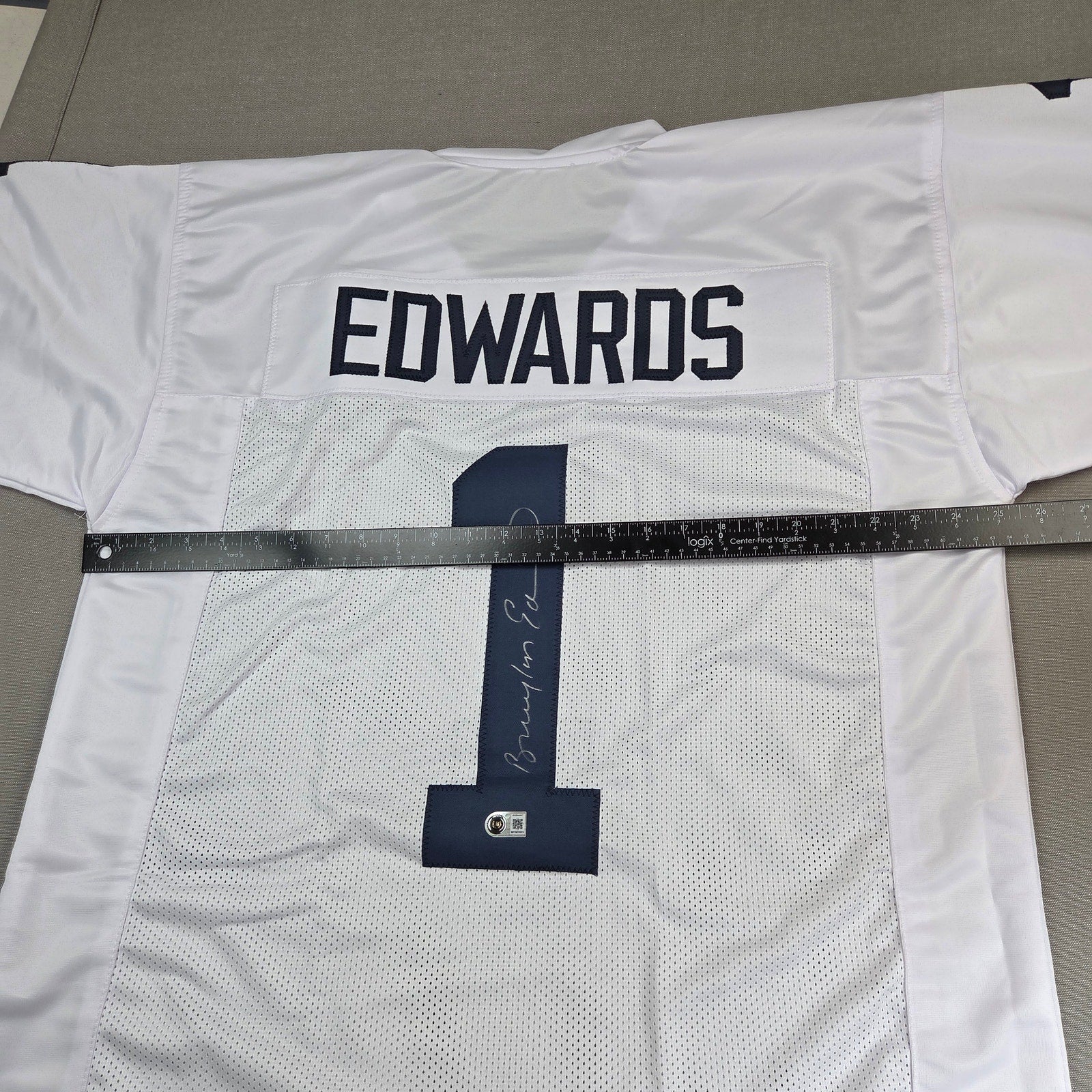 Braylon Edwards Signed  Custom Michigan Wolverines #1 Jersey BAS Witness Auto