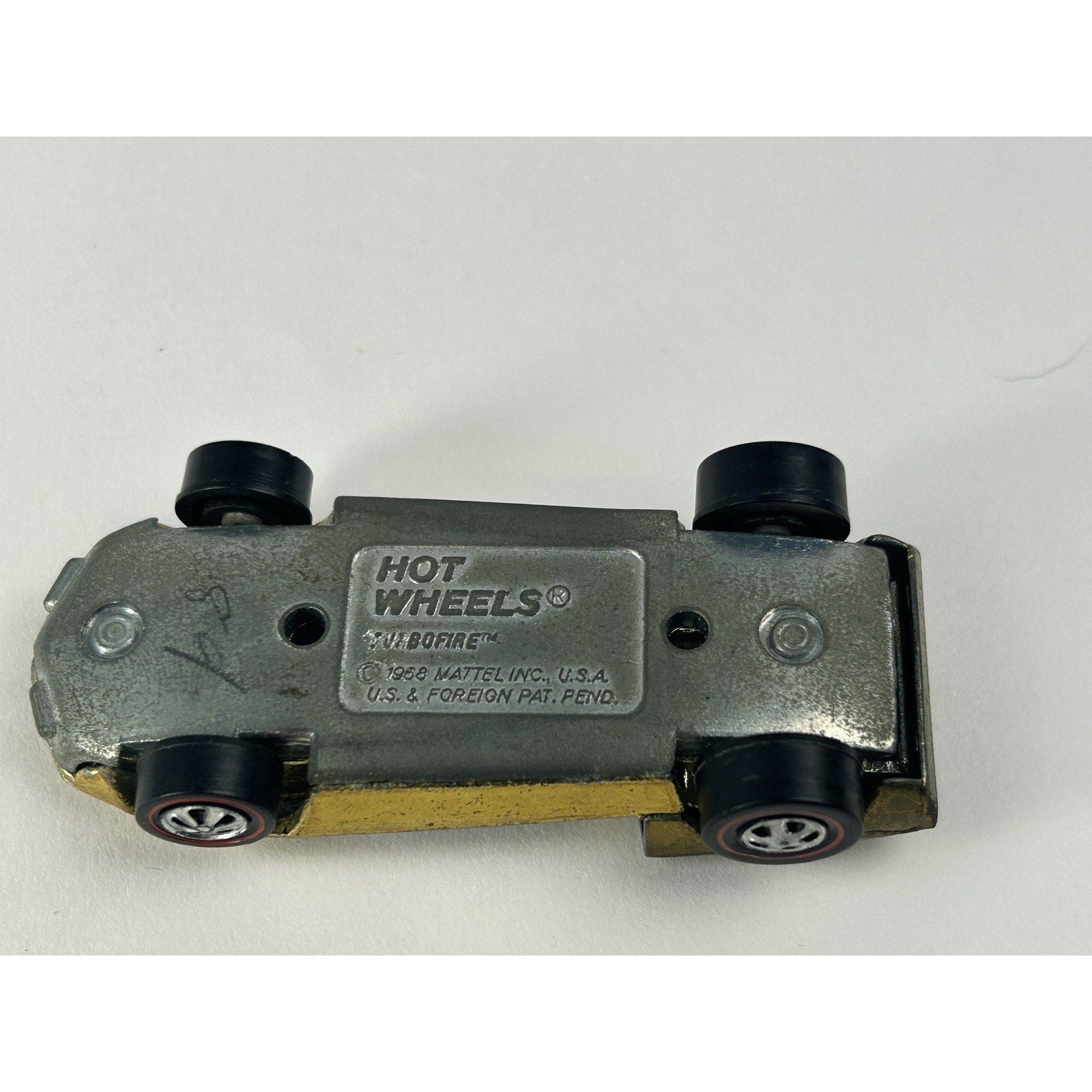 Vintage Hot Wheels Turbo Fire Redline Diecast Car Gold 1968 Mattel USA Collector